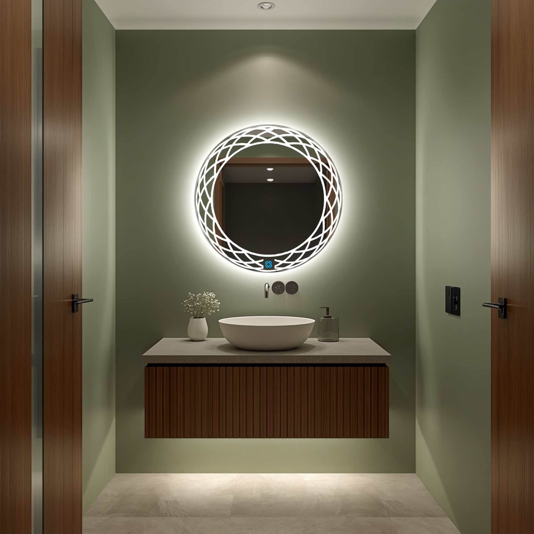 Espejo para baño con luz LED ARD redondo GLG Mirage 60 cm