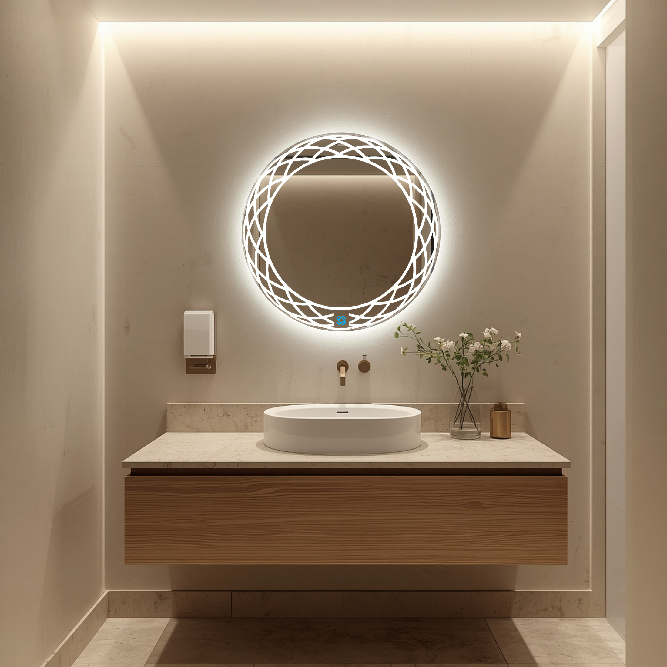 Espejo para baño con luz LED ARD redondo GLG Mirage 60 cm