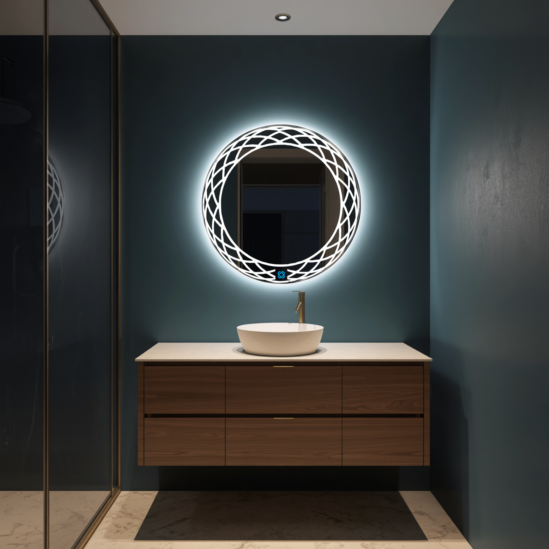 Espejo para baño con luz LED ARD redondo GLG Mirage 60 cm