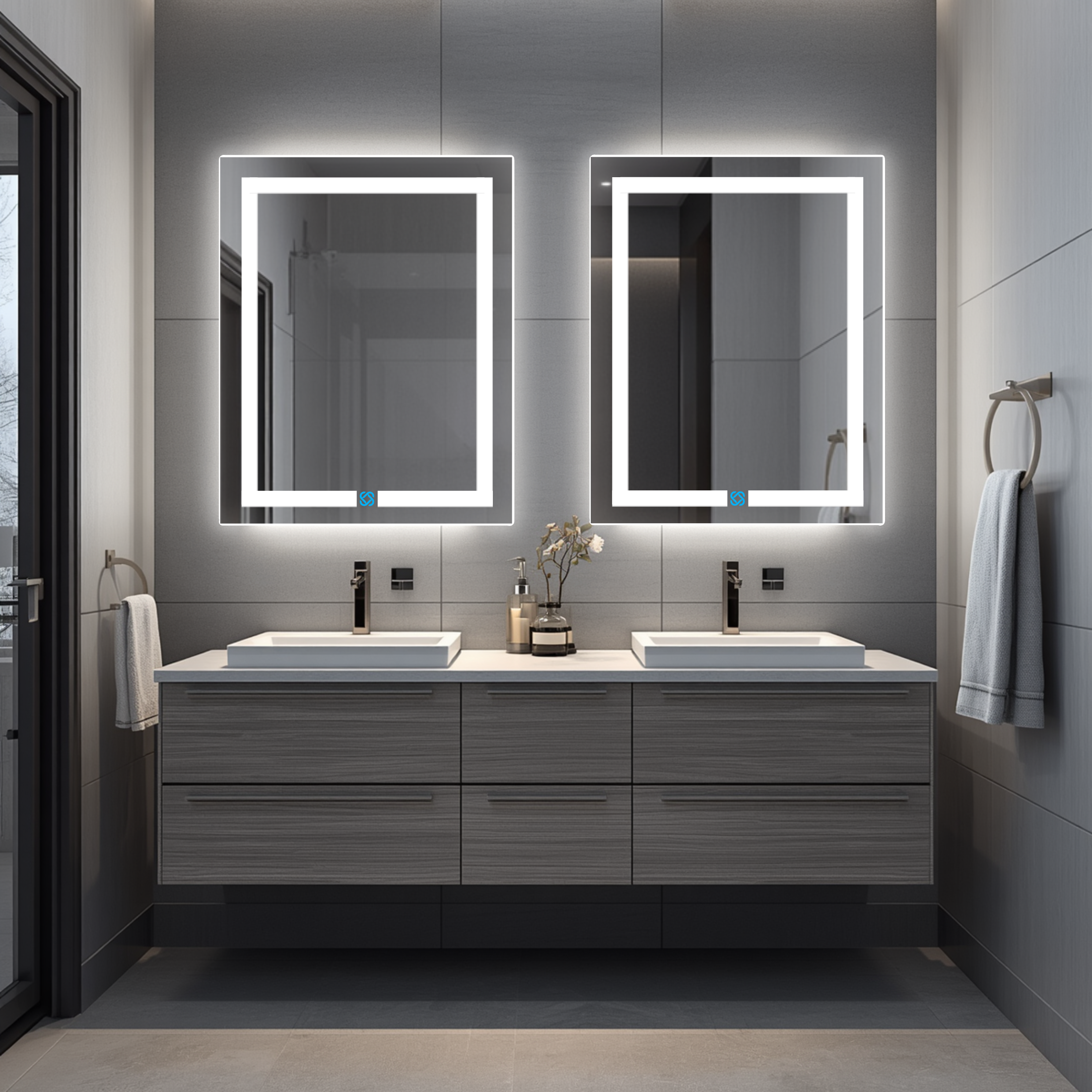 Espejo para baño con luz LED ARD rectangular GLG 78 × 60 cm