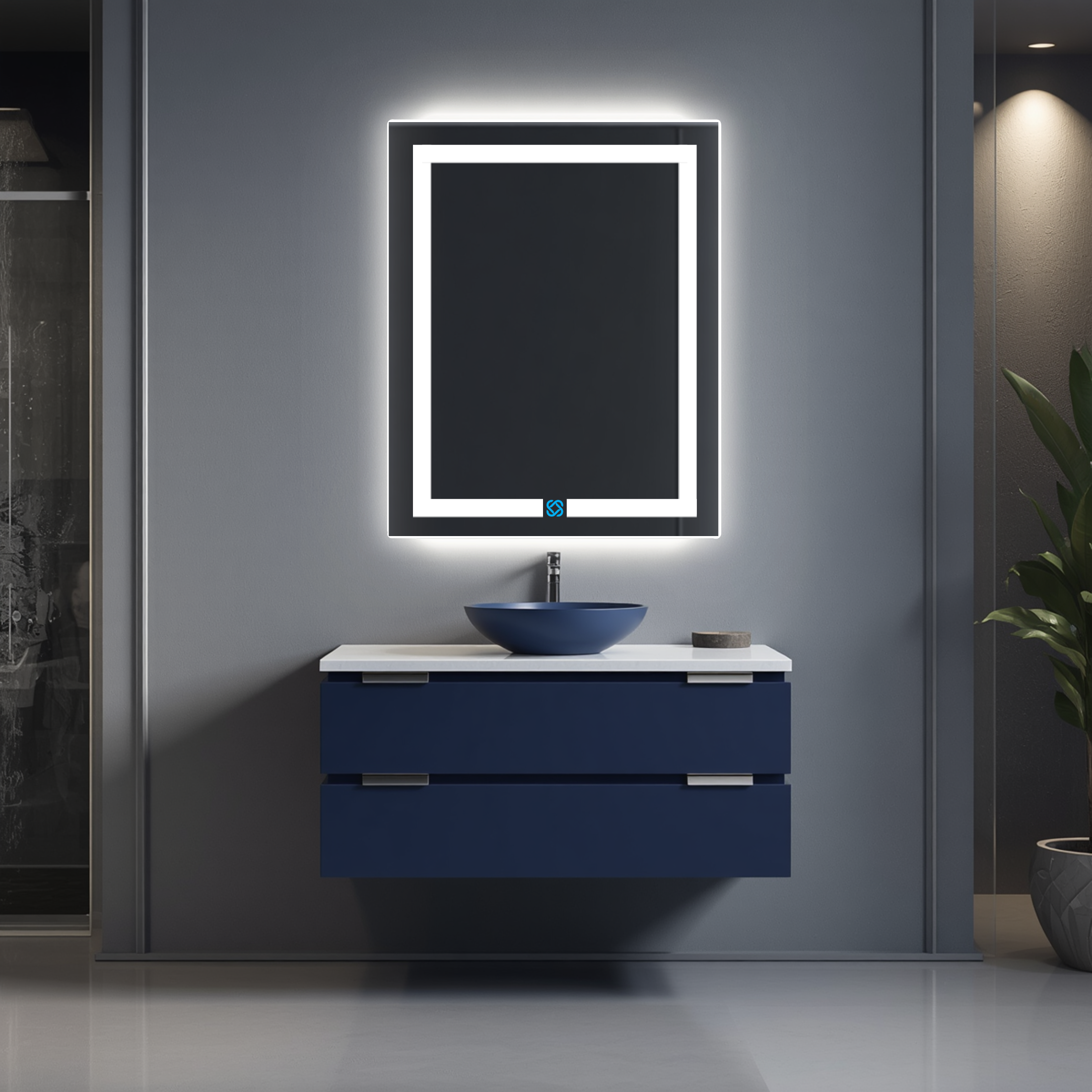 Espejo para baño con luz LED ARD rectangular GLG 78 × 60 cm