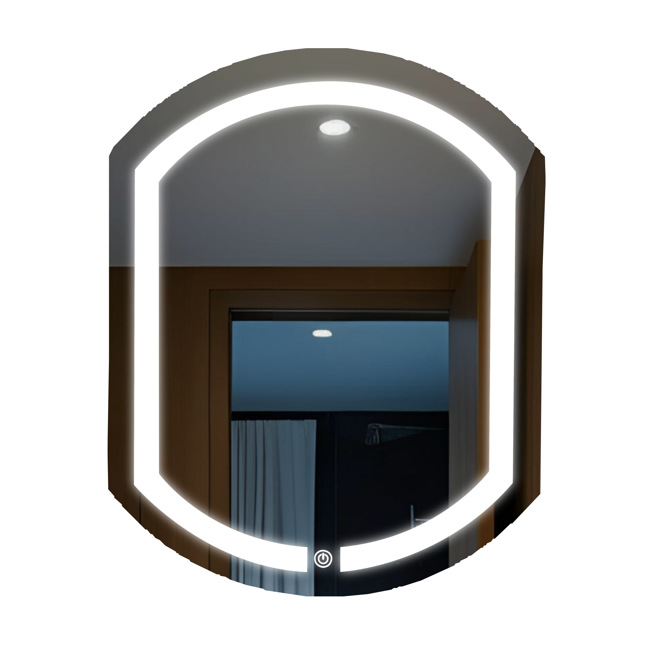 Espejo para baño con luz LED ovalado 78x60 cm encendido touch | Glanz Luminous Capsule ARD