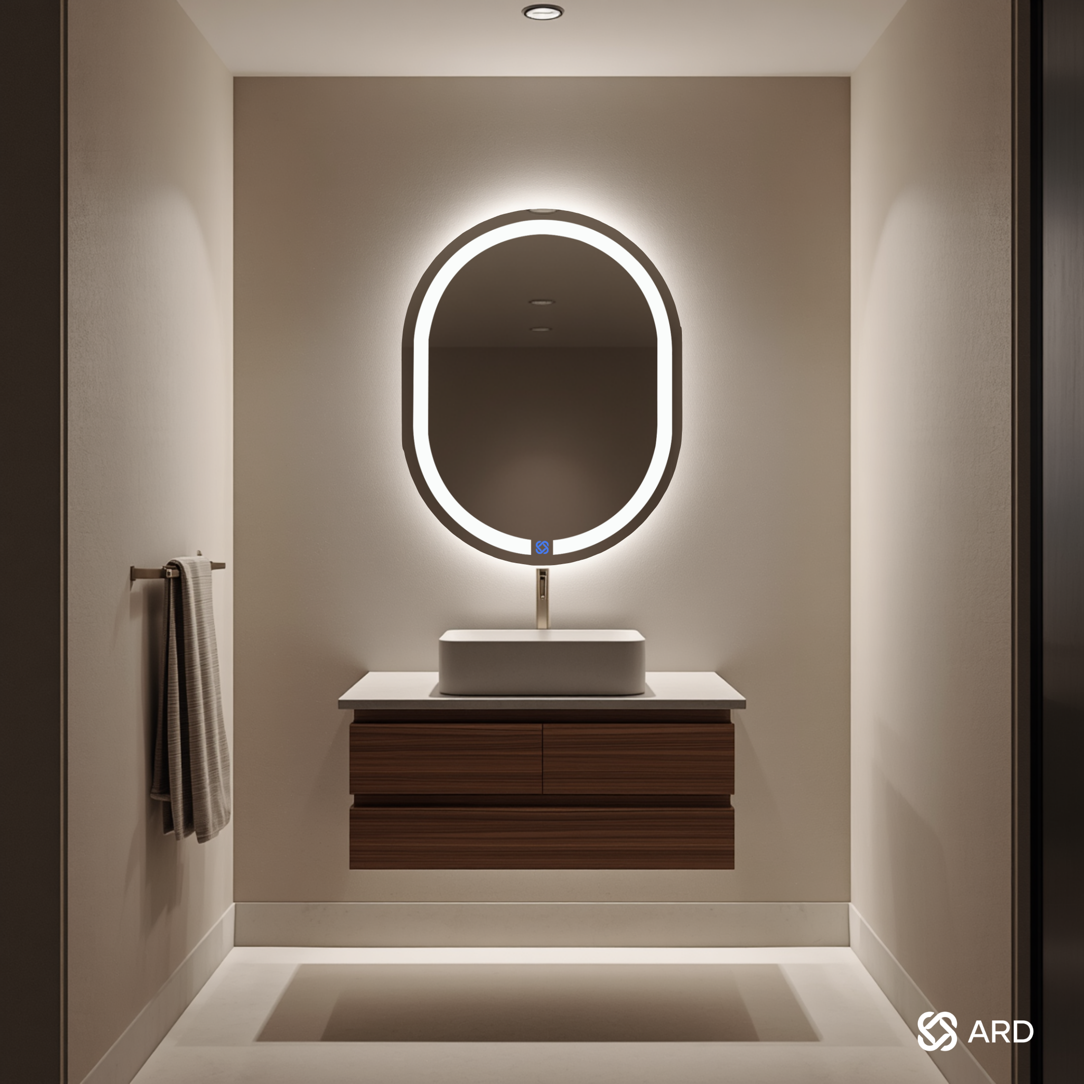 Espejo para baño con luz LED ARD ovalado GLG Oval 78 × 60 cm