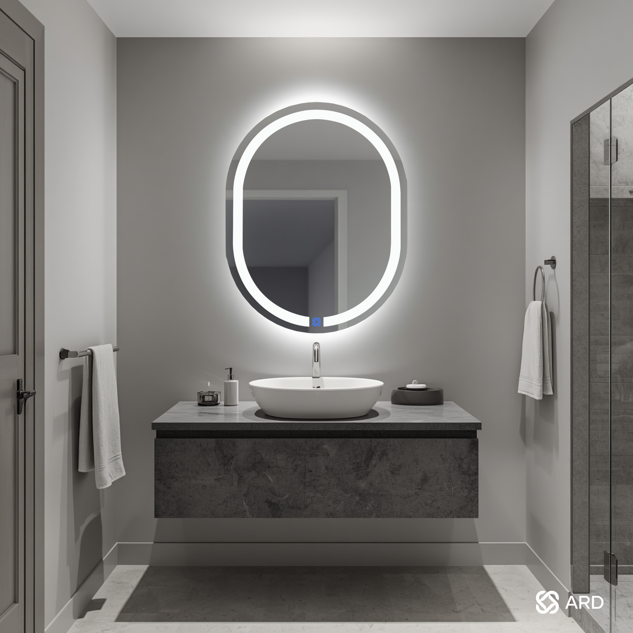 Espejo para baño con luz LED ARD ovalado GLG Oval 78 × 60 cm