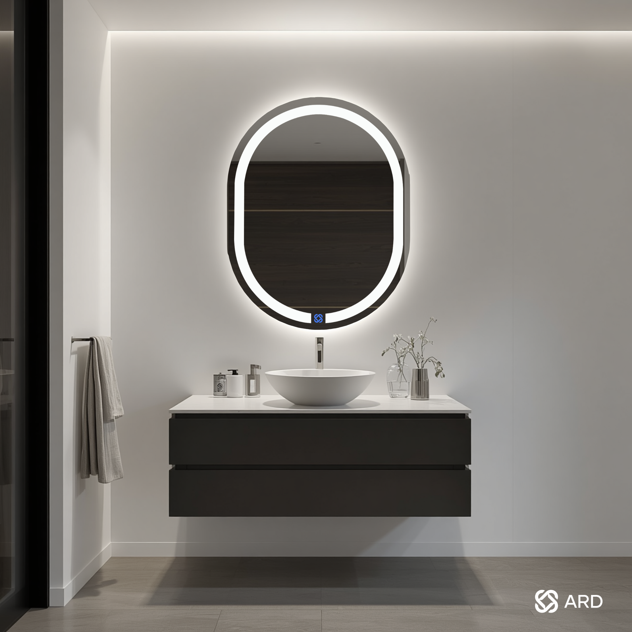 Espejo para baño con luz LED ARD ovalado GLG Oval 78 × 60 cm