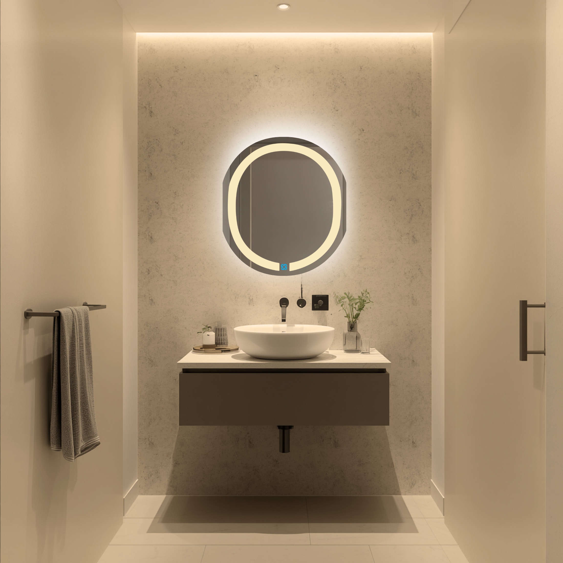 Espejo para baño con luz LED ARD ovalado GLG Oval 60 × 52 cm