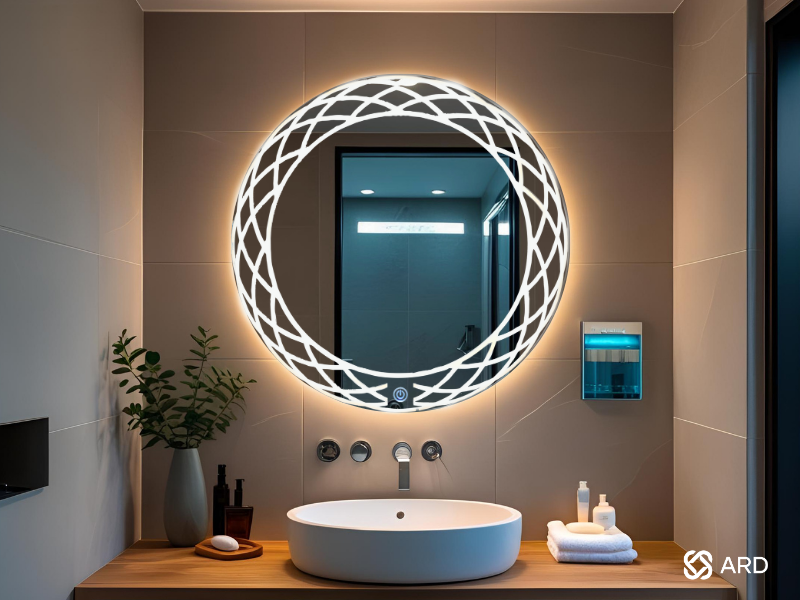 Espejo para baño con luz led ARD Modelo Mirage En baño agradable moderno