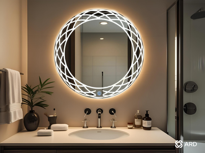 Espejo para baño con luz led ARD en baño moderno minimalista