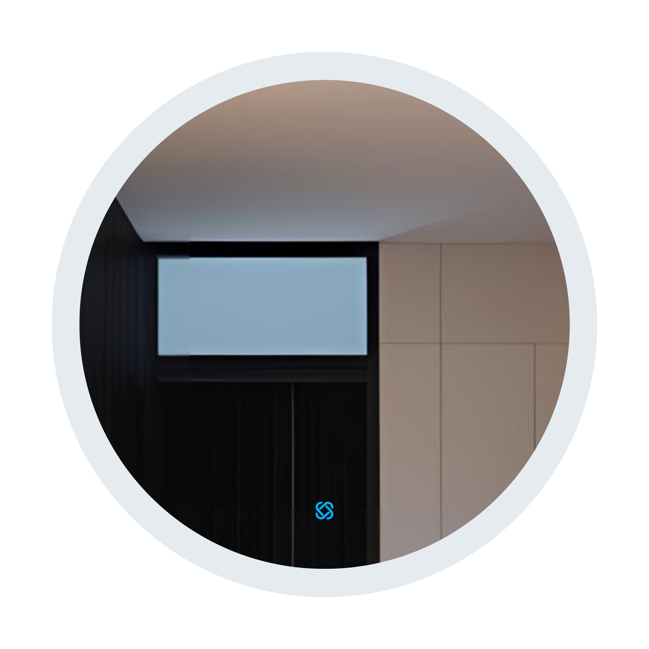 Espejo para baño con luz LED ARD redondo Halo 90 cm