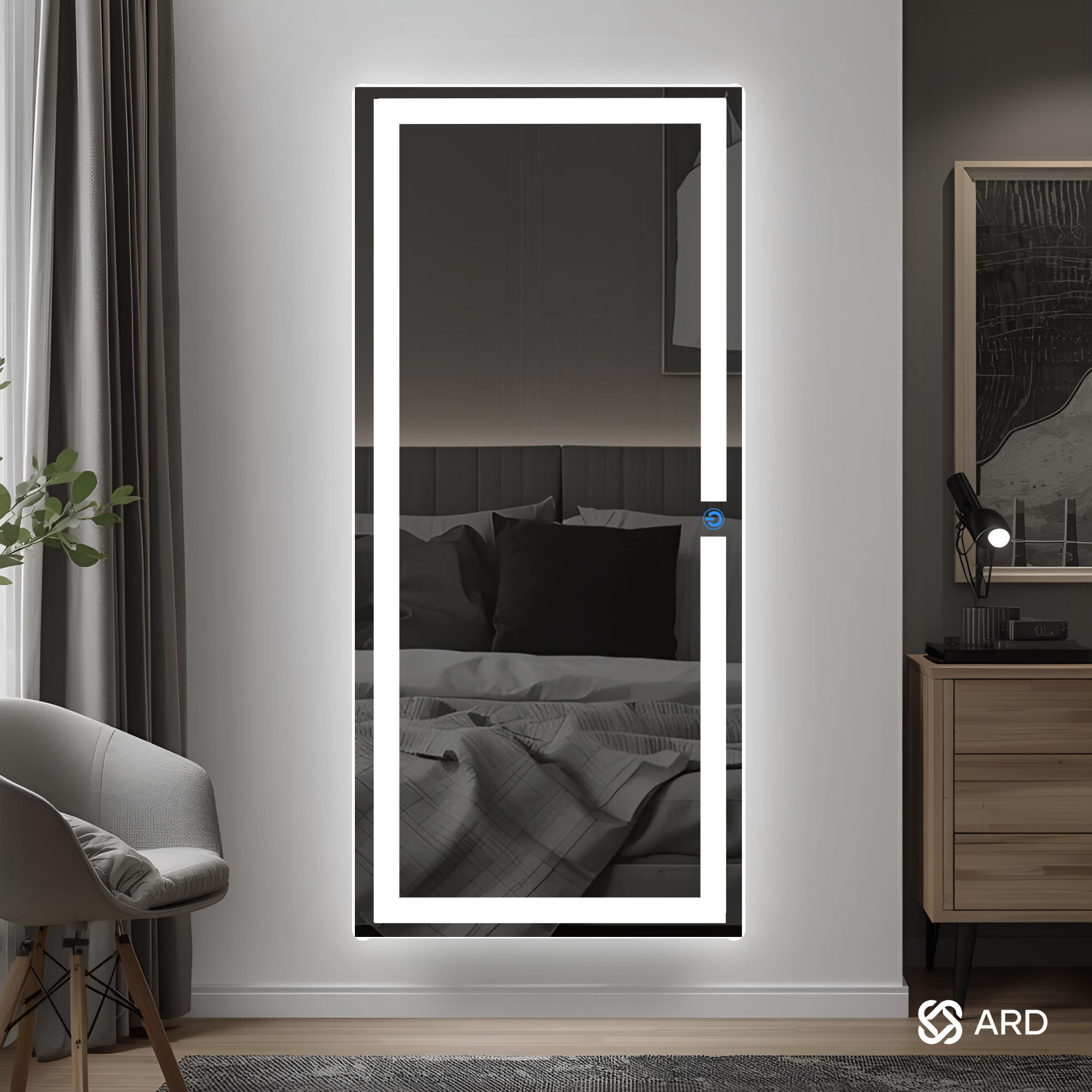 Espejo de cuerpo completo con luz LED de pared 120x52 cm | ARD