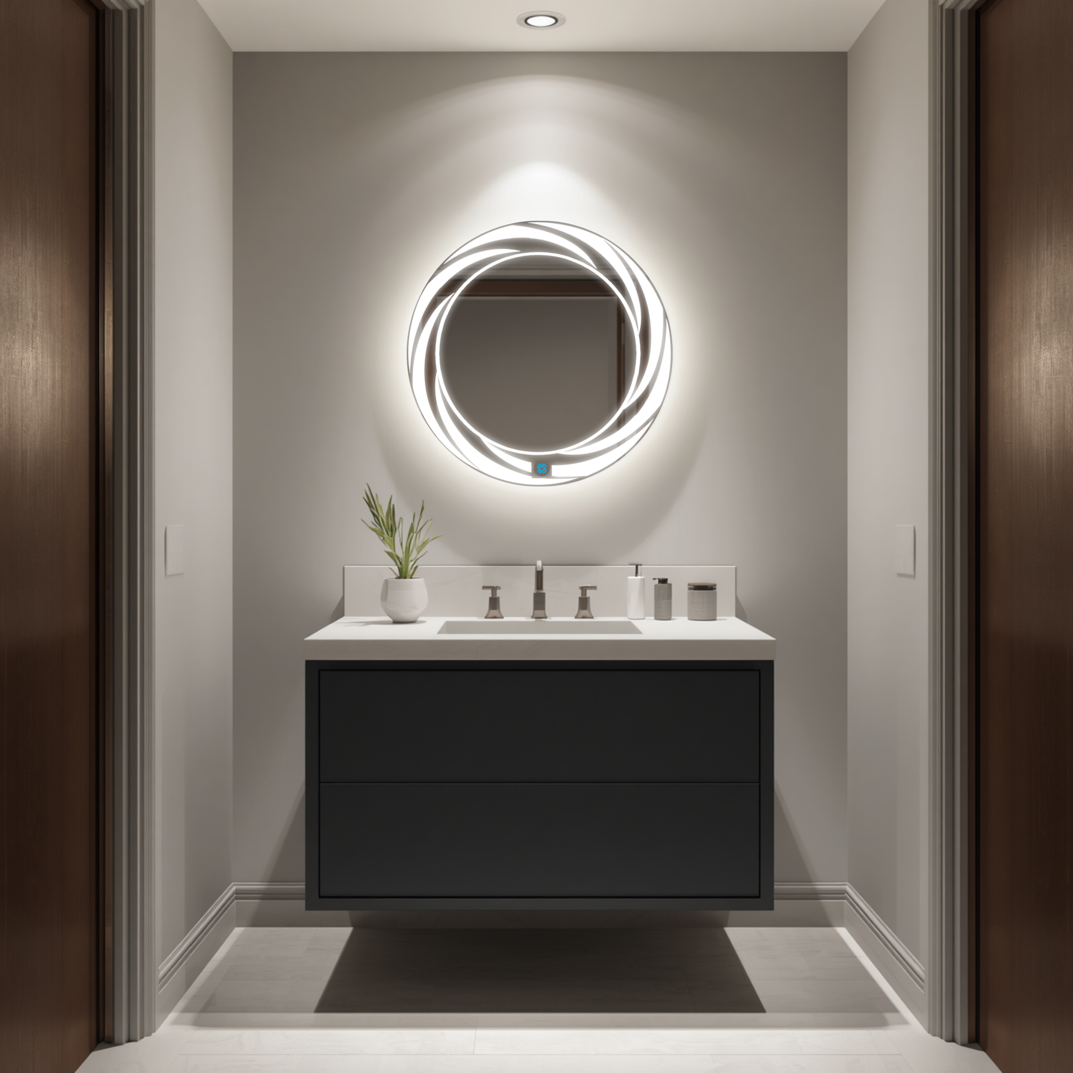 Espejo para baño con luz LED ARD redondo GLG Tornado 60 cm