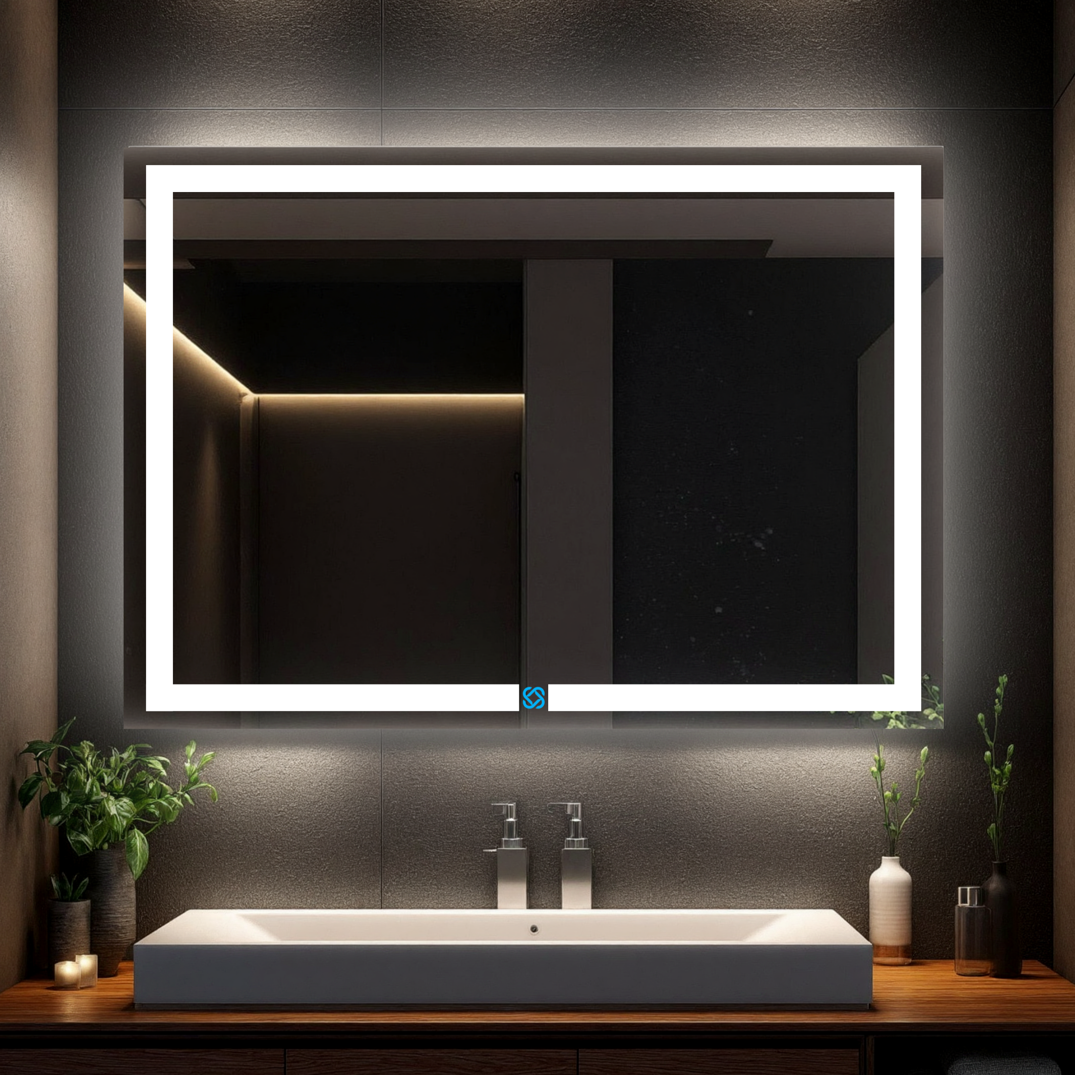Espejo para baño con luz LED ARD rectangular GLG Prestige 90 × 120 cm