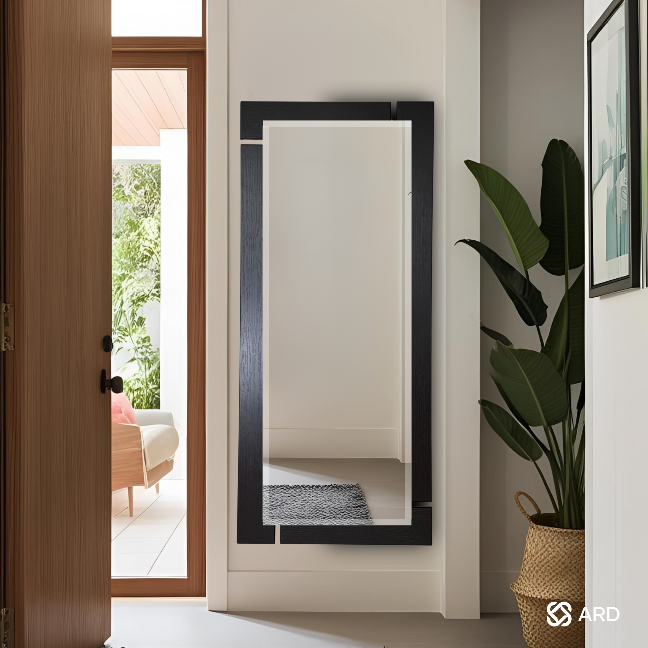 Espejo decorativo 138x55 cm marco negro | ARD