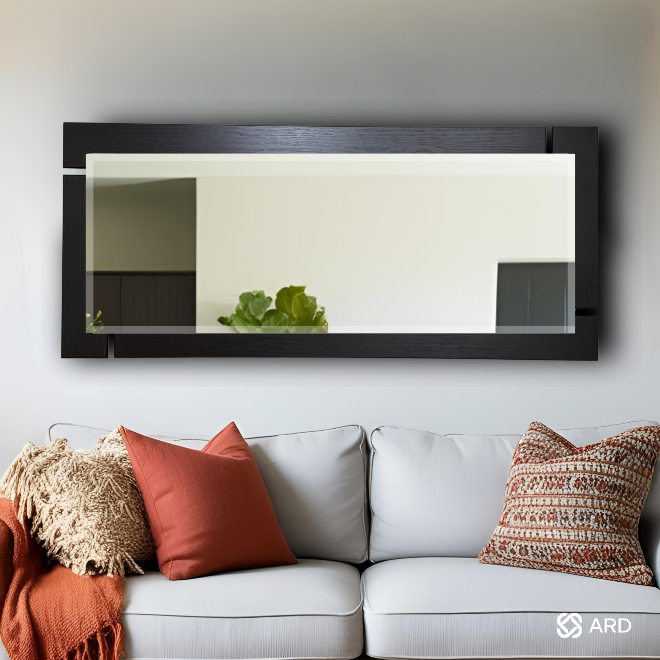 Espejo decorativo 138x55 cm marco negro | ARD