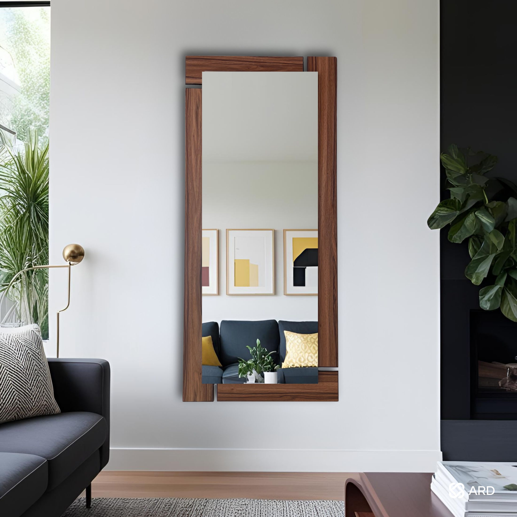 Espejo decorativo con marco de madera rectangular 135x58 cm | ARD