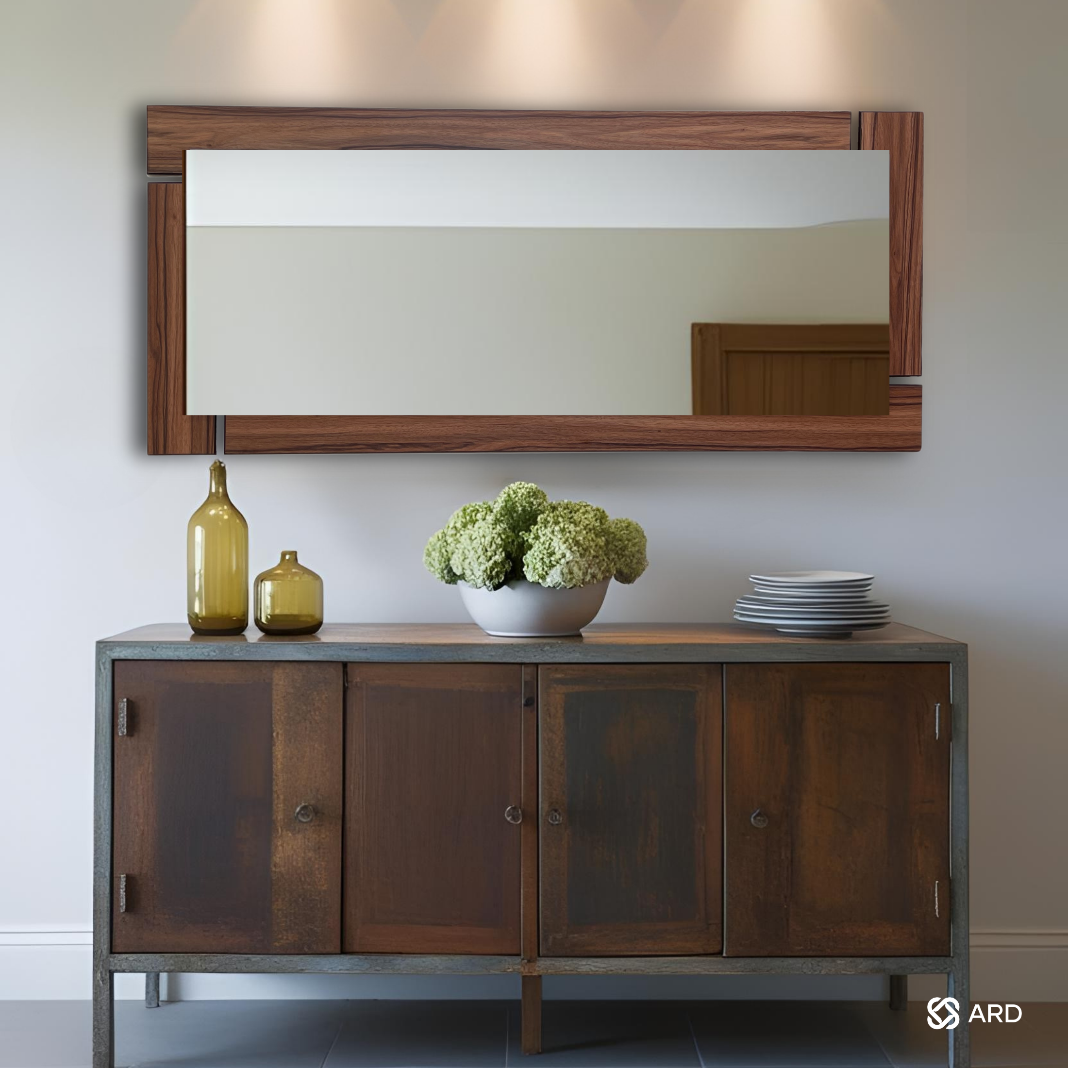Espejo decorativo con marco de madera rectangular 135x58 cm | ARD