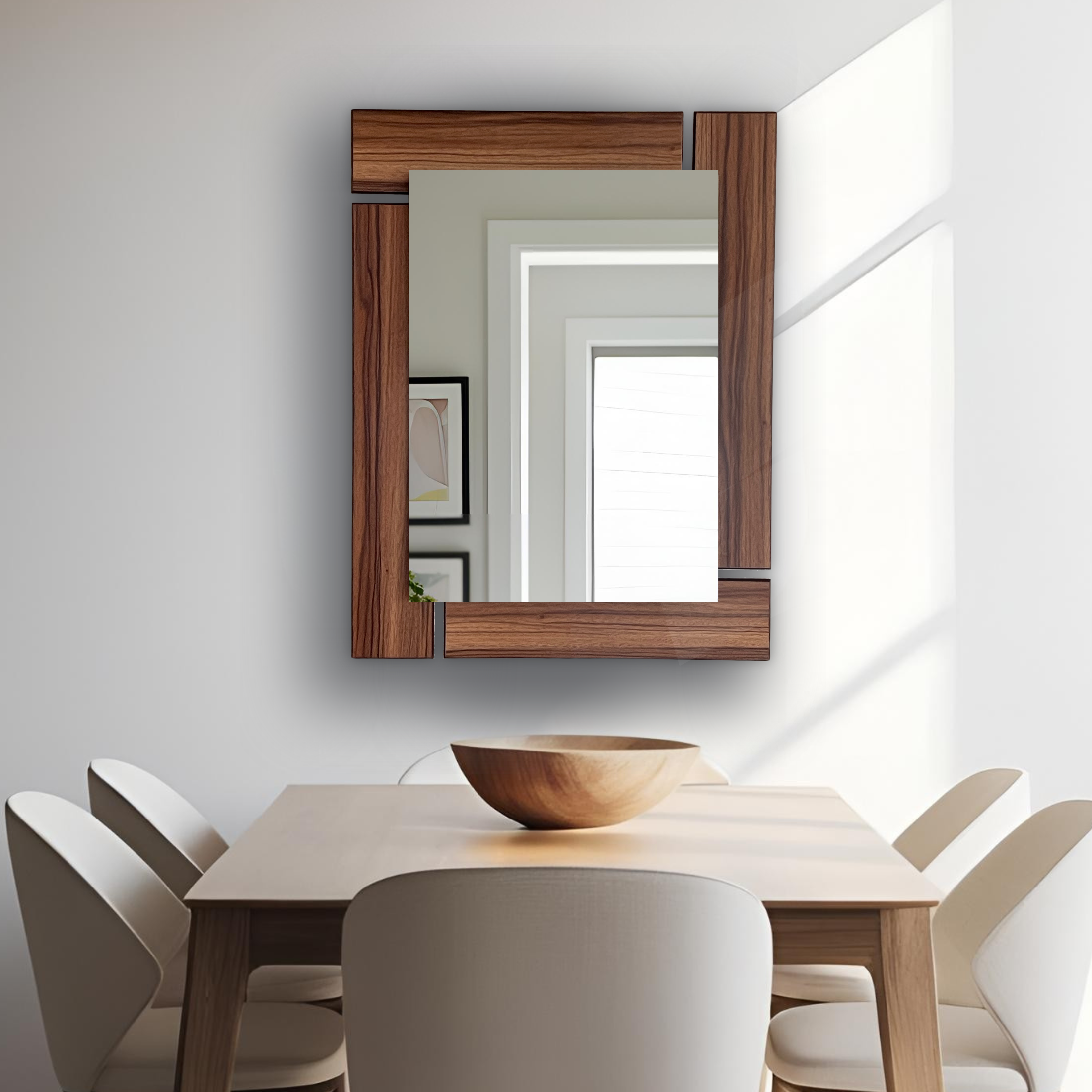 Espejo decorativo con marco de madera rectangular 78x60 cm | ARD