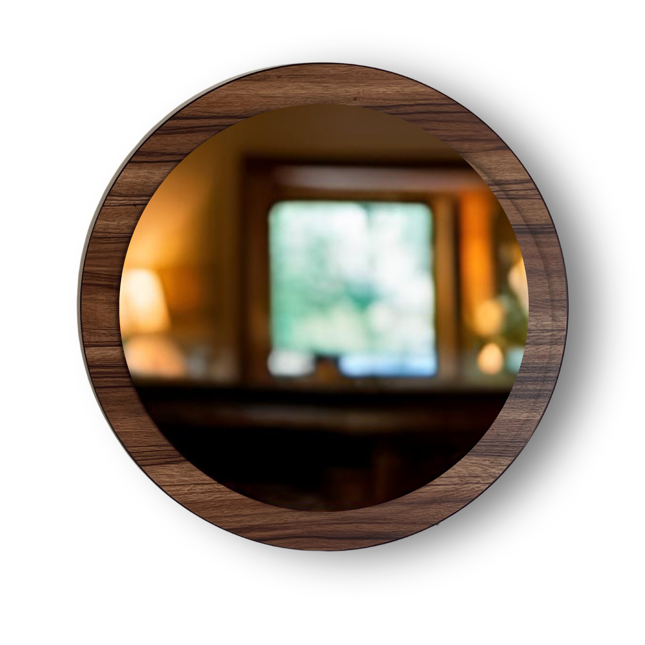 Espejo decorativo con marco de madera redondo 60 cm | ARD
