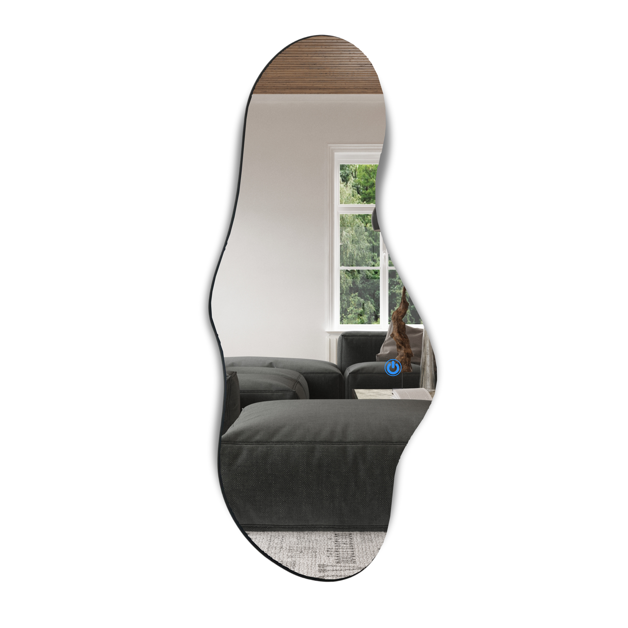 Espejo decorativo de pared con luz LED irregular 120x55 cm | ARD