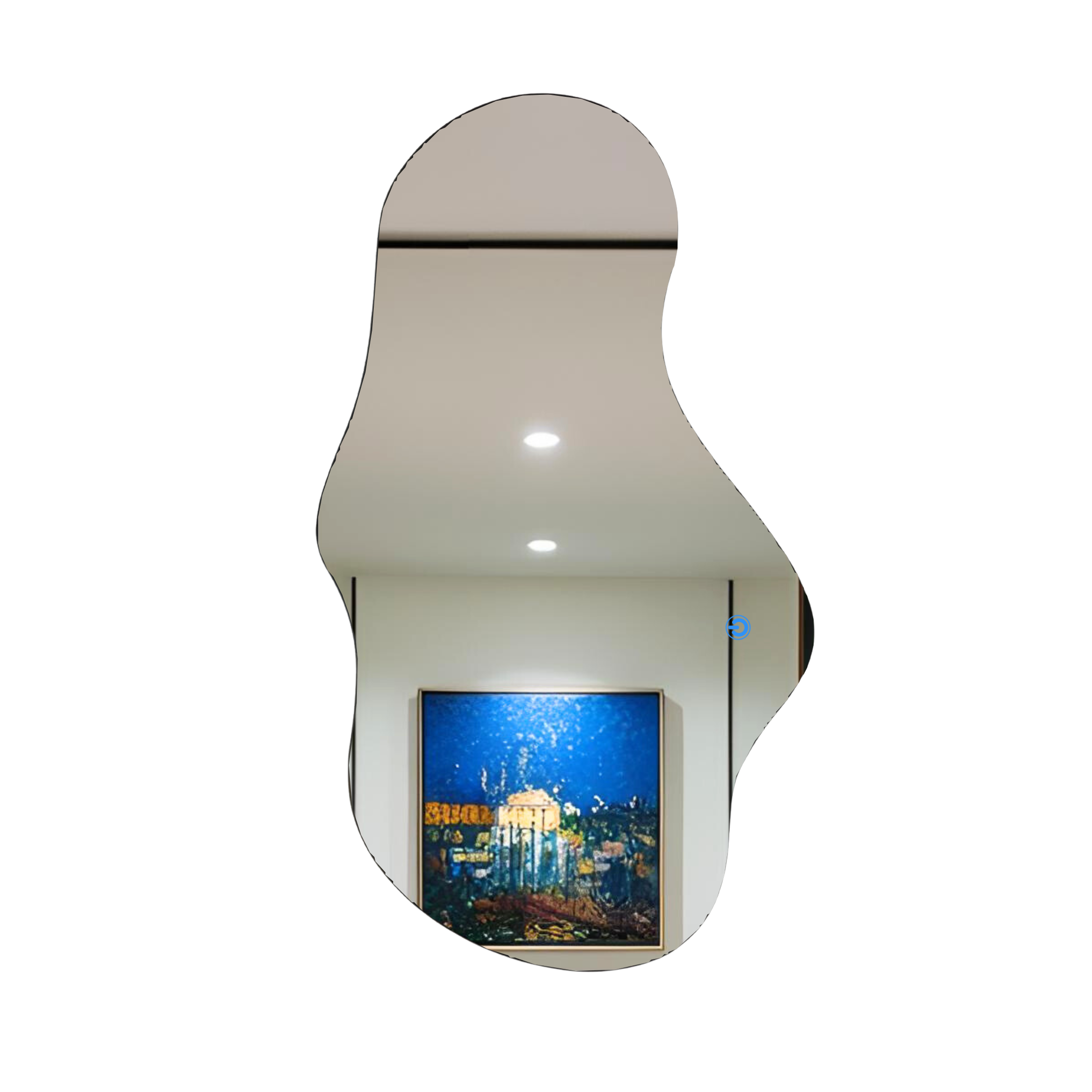 Espejo decorativo de pared con luz LED irregular 90x52 cm | ARD
