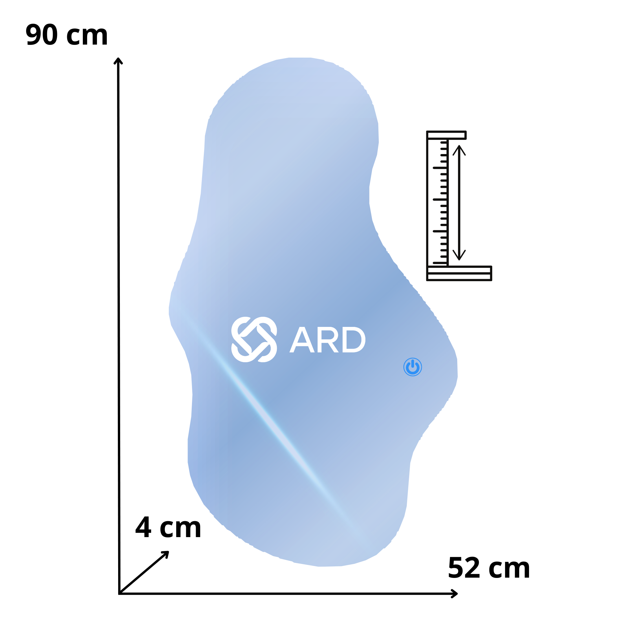 Espejo decorativo de pared con luz LED irregular 90x52 cm | ARD Asimetrico