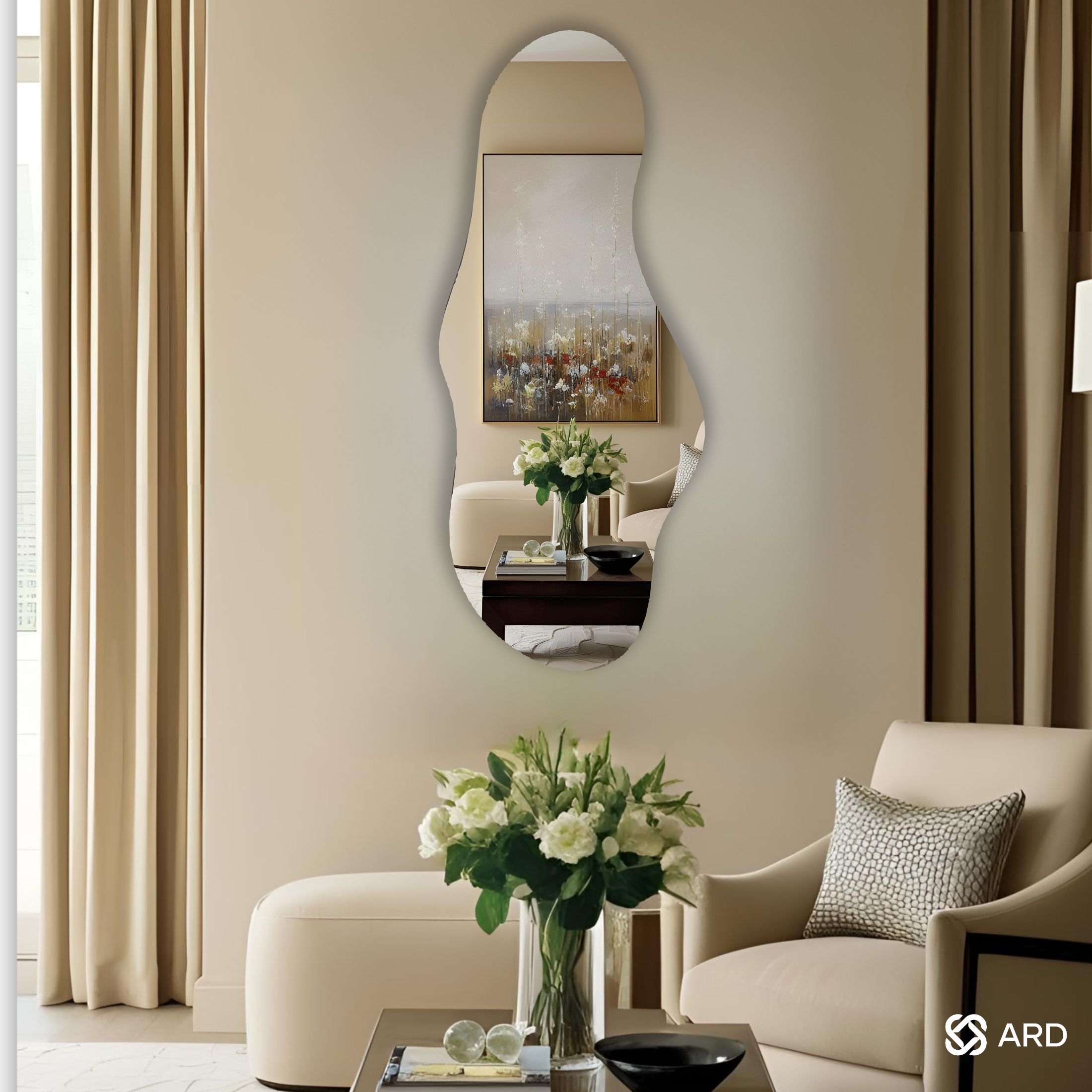 Espejo decorativo irregular 120x55 cm | Glanz Cloud ARD