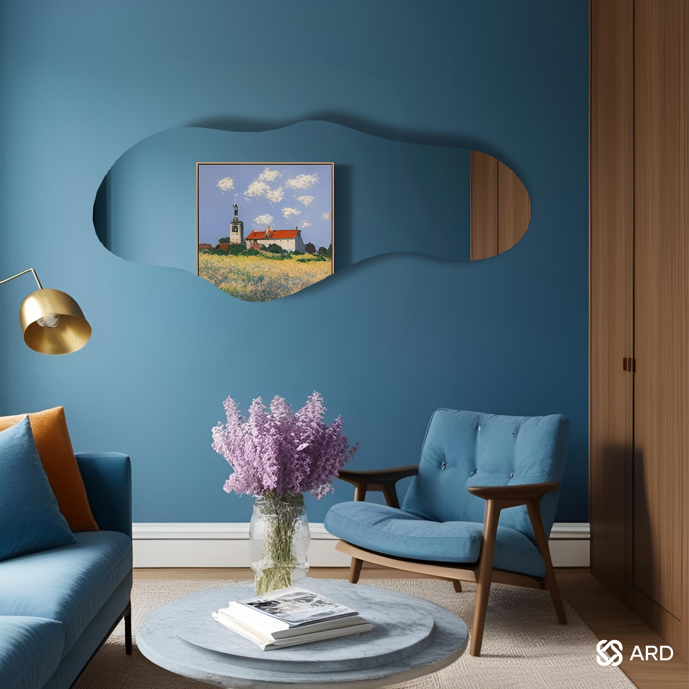 Espejo decorativo irregular 120x55 cm | Glanz Cloud ARD