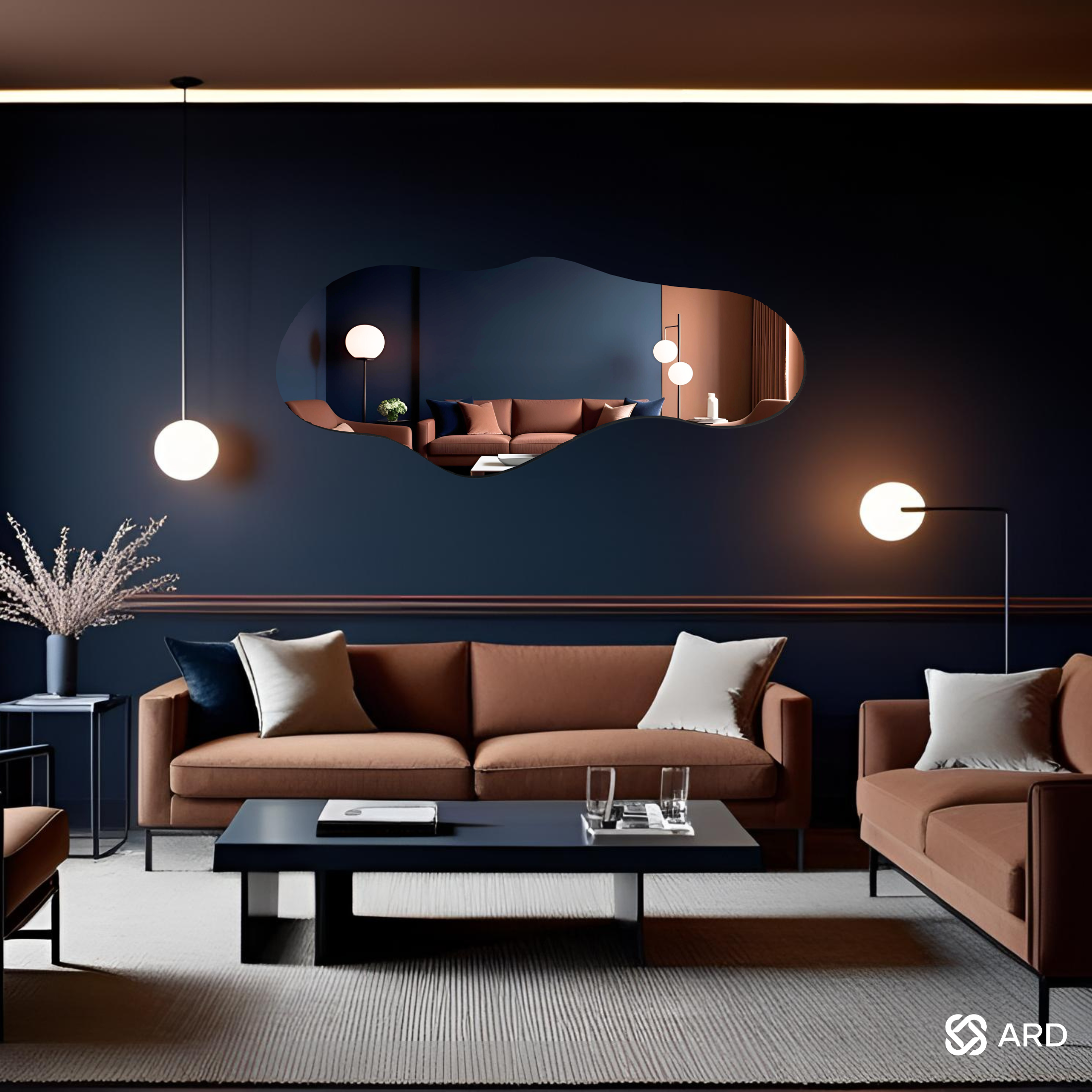 Espejo decorativo irregular 120x55 cm | Glanz Cloud ARD