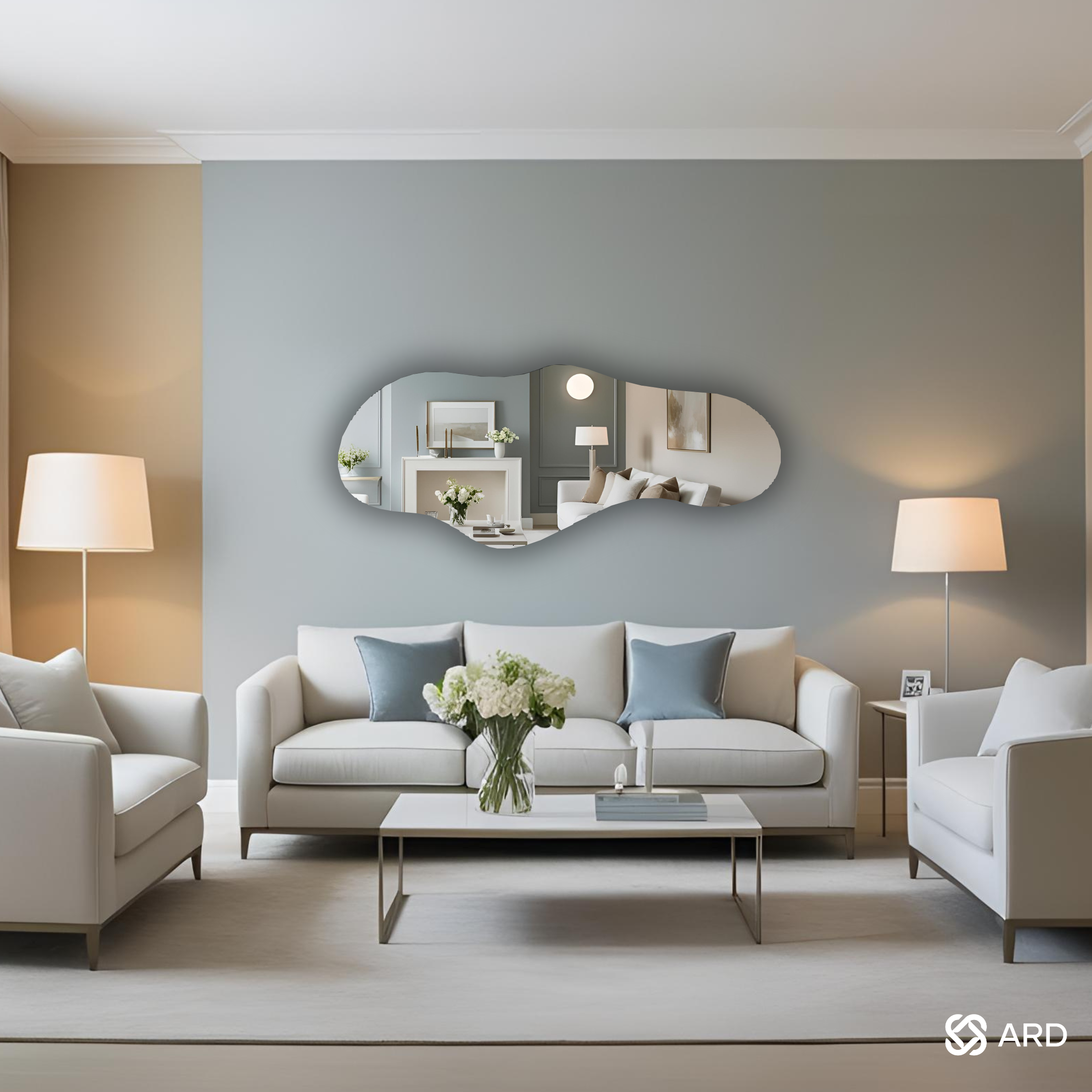 Espejo decorativo irregular 120x55 cm | Glanz Cloud ARD