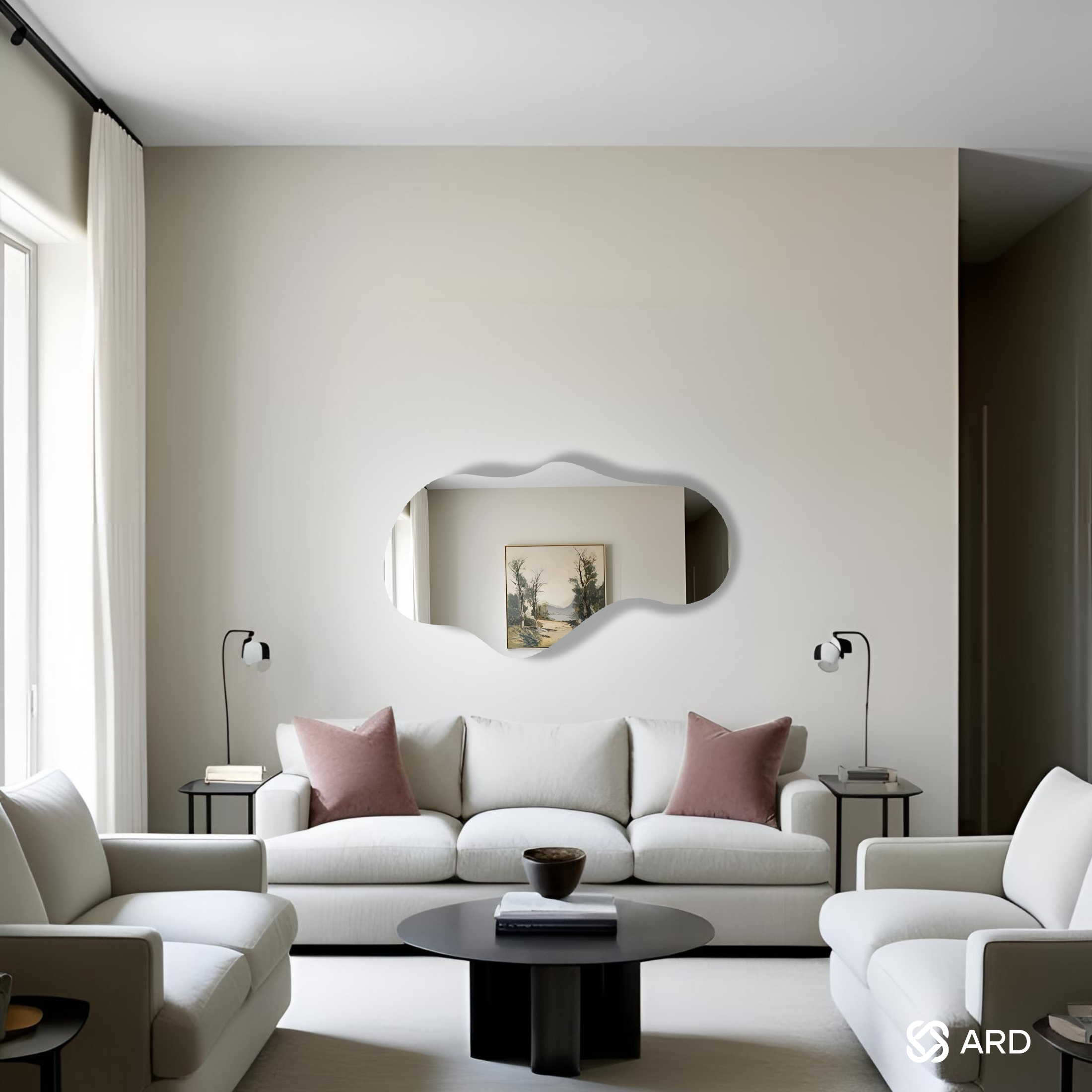 Espejo decorativo irregular 90x52 cm | Glanz Cloud ARD