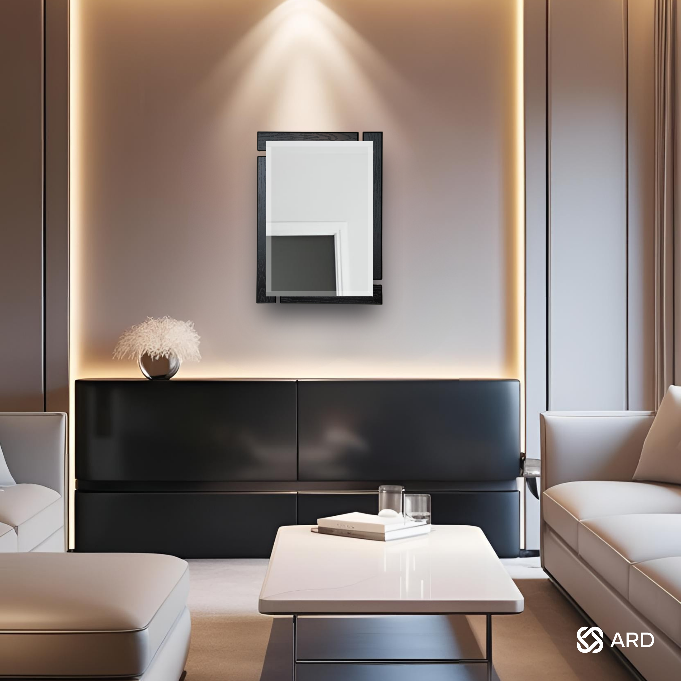 Espejo decorativo pared 60x45 cm marco negro | ARD
