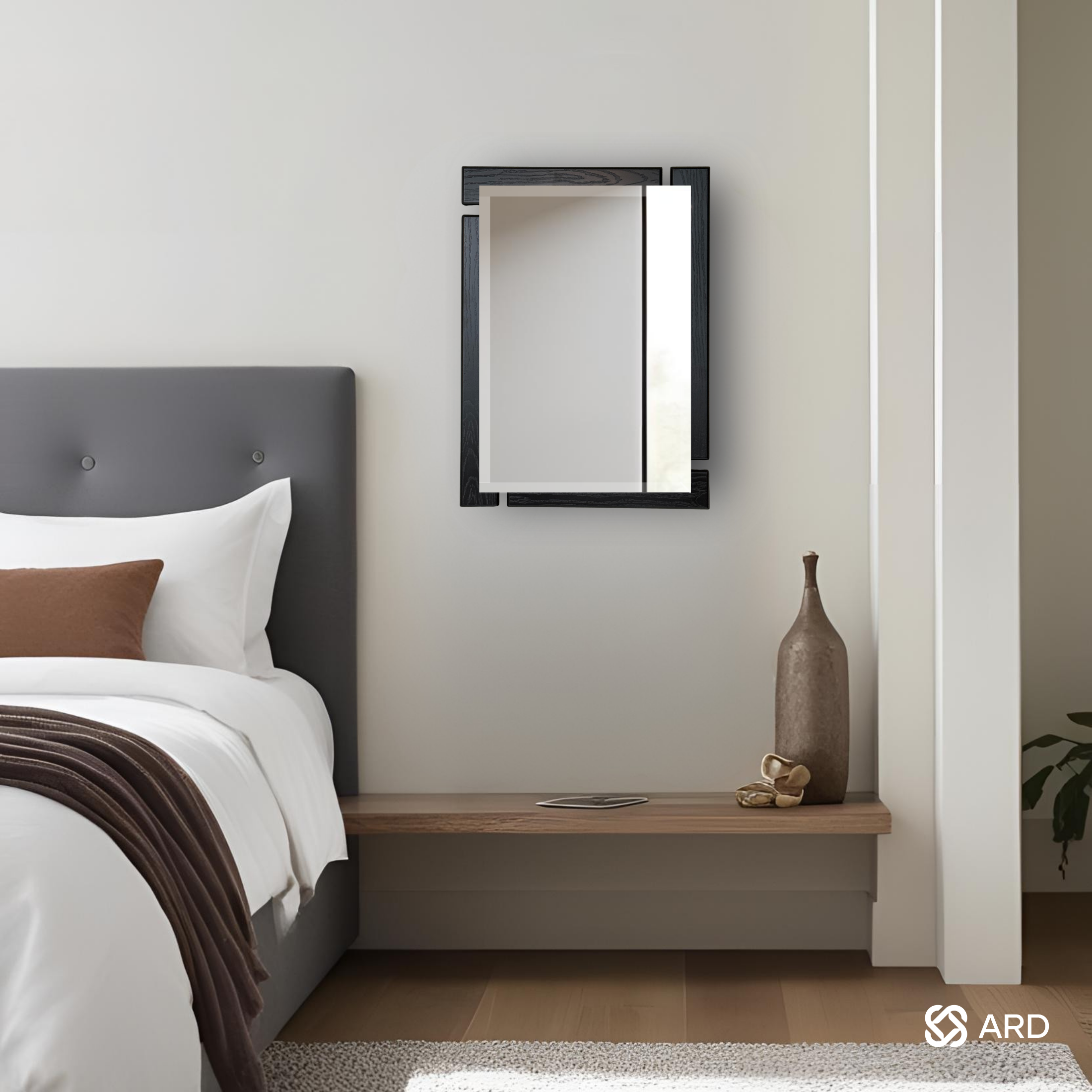 Espejo decorativo pared 60x45 cm marco negro | ARD