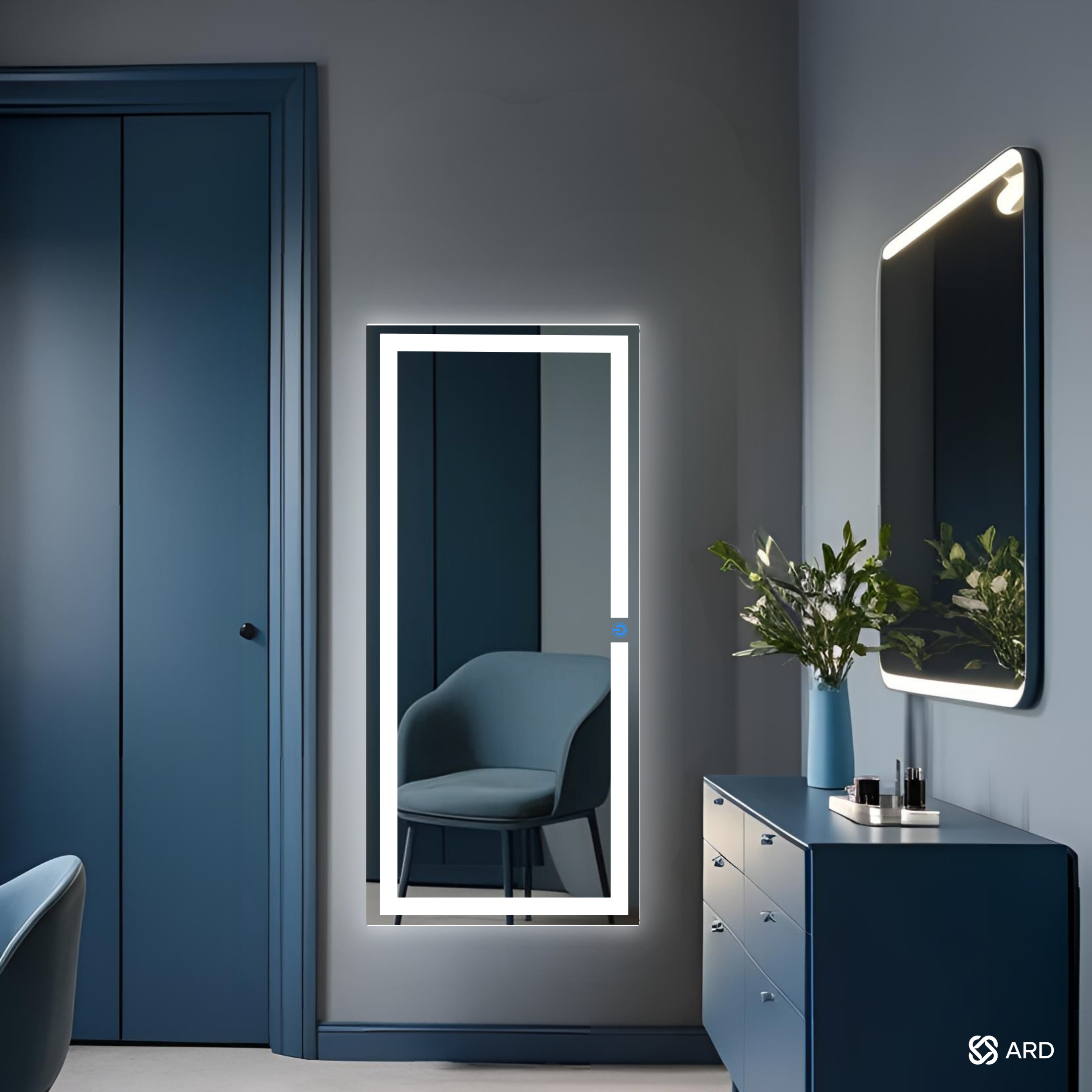 Espejo para baño con luz LED rectangular 120x52 cm encendido touch | Glanz Luminous Glass ARD
