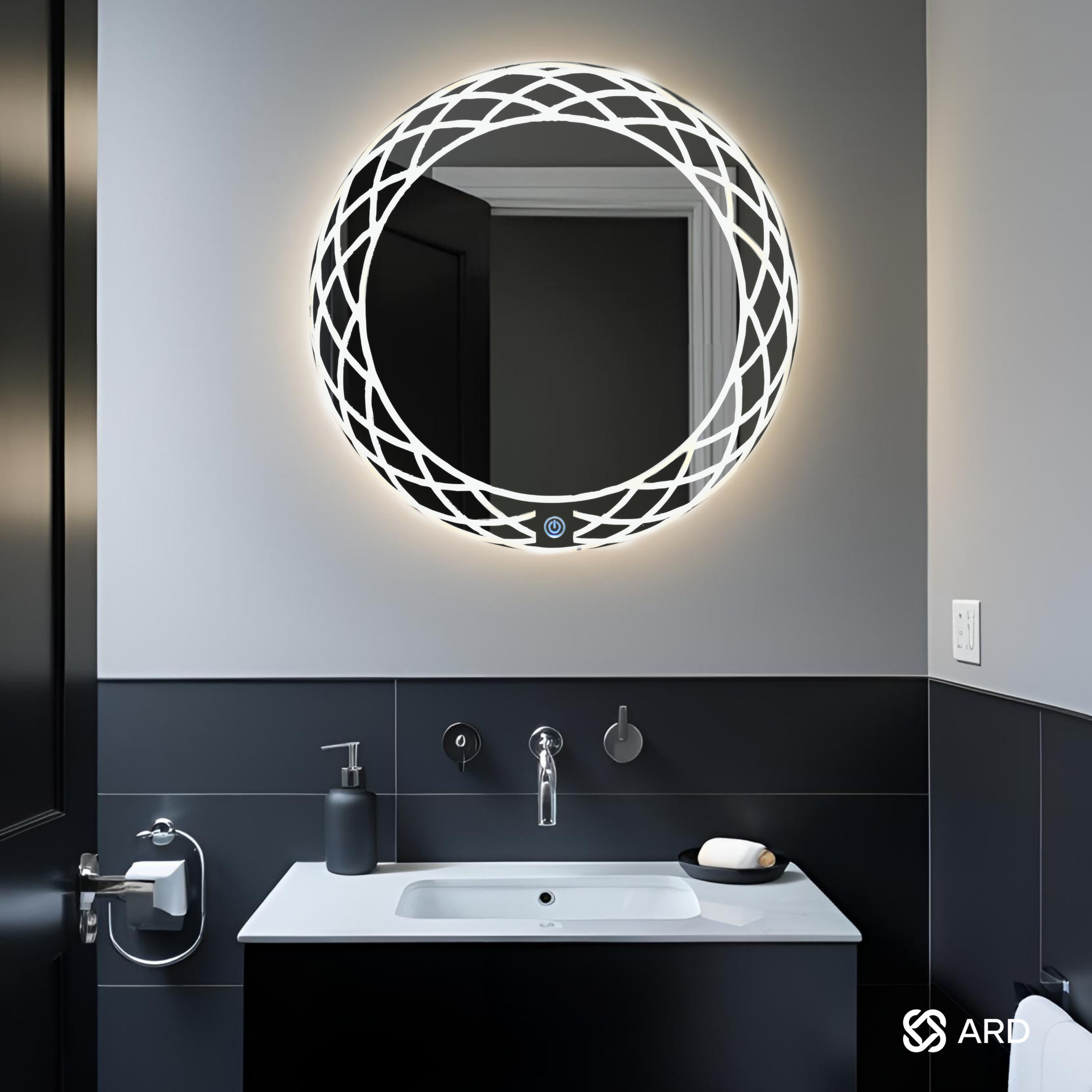 Espejo para baño con luz LED redondo 60 cm | ARD