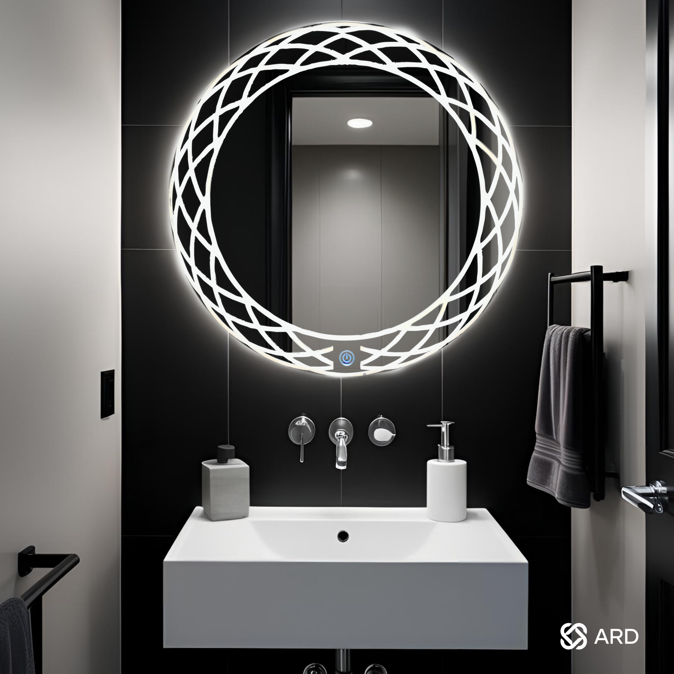 Espejo para baño con luz LED redondo 60 cm | ARD