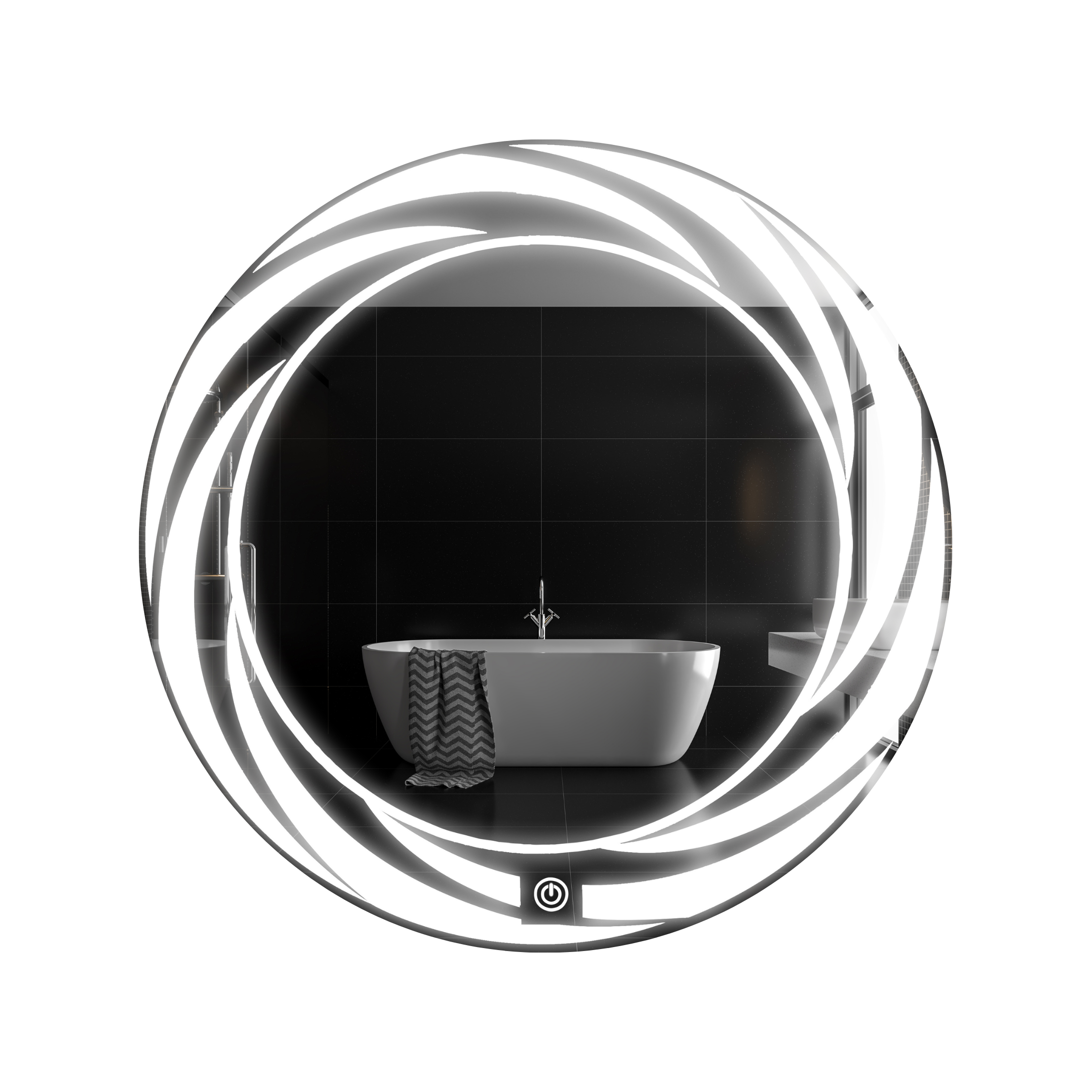 Espejo para baño con luz LED redondo 60 cm encendido touch tornado ARD