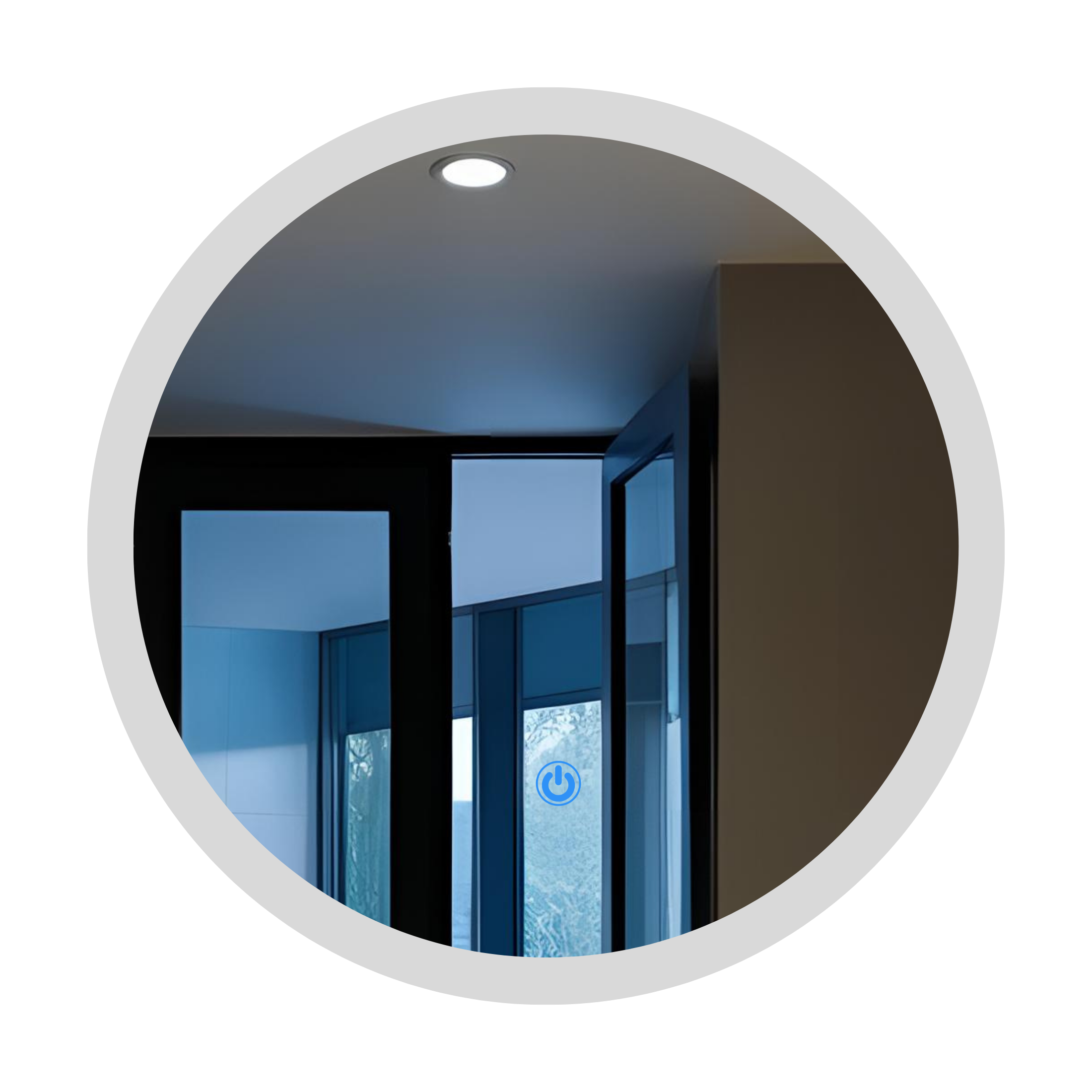 Espejo para baño con luz LED redondo 90 cm encendido touch | Glanz Halo ARD