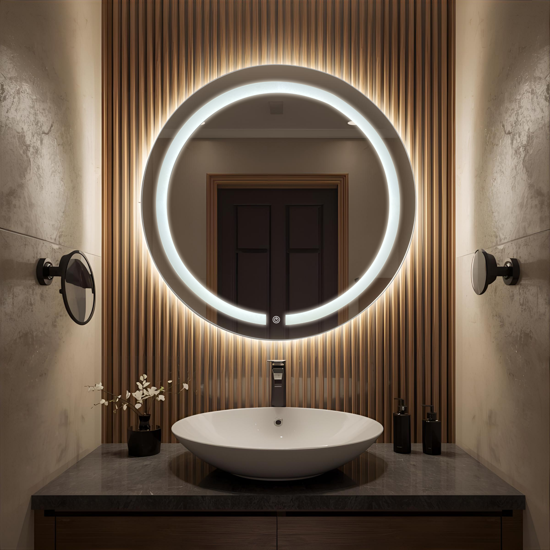 Espejo led para baño redondo ARD en baño moderno