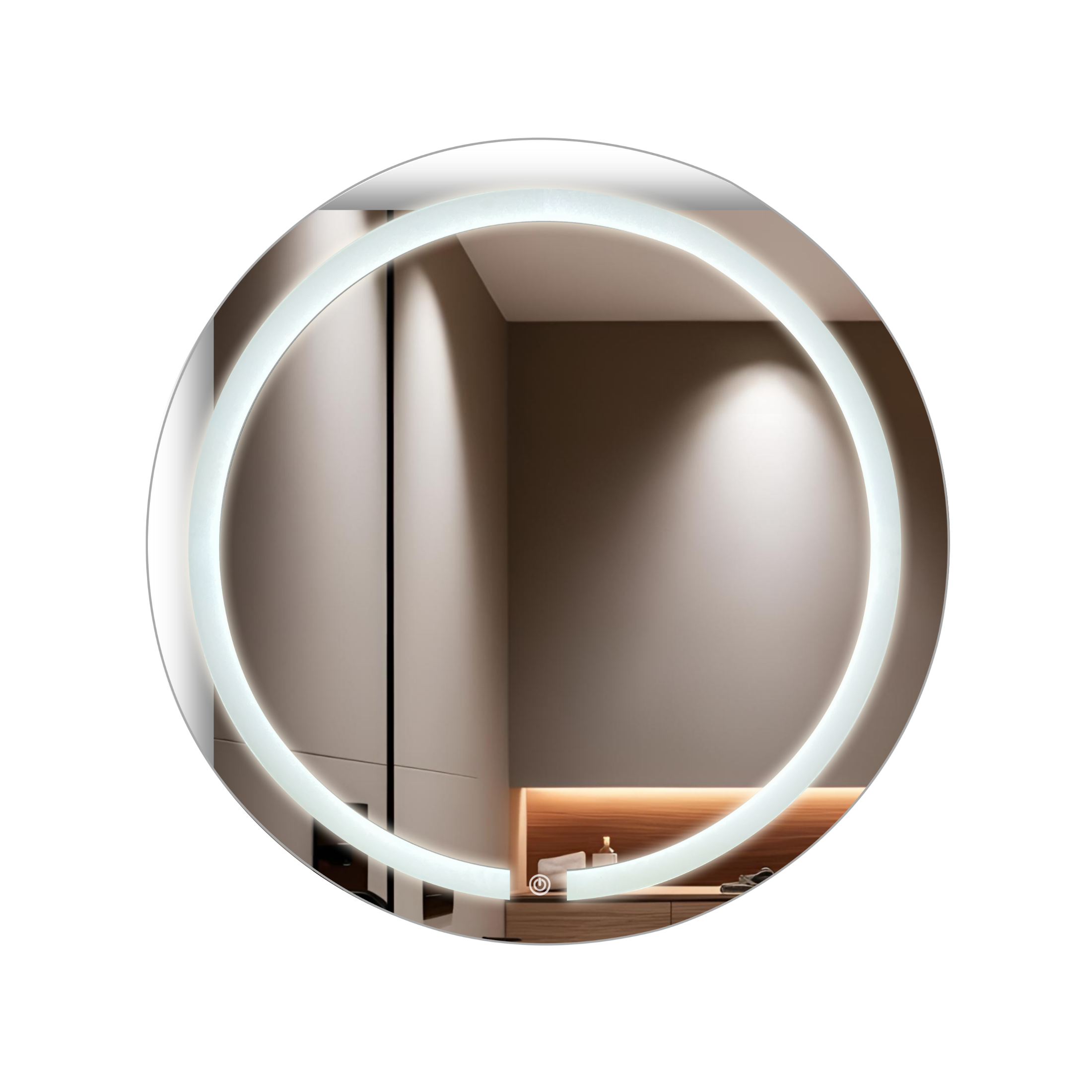 Espejo para baño con luz LED redondo 60 cm encendido touch | Glanz HaloGlow ARD