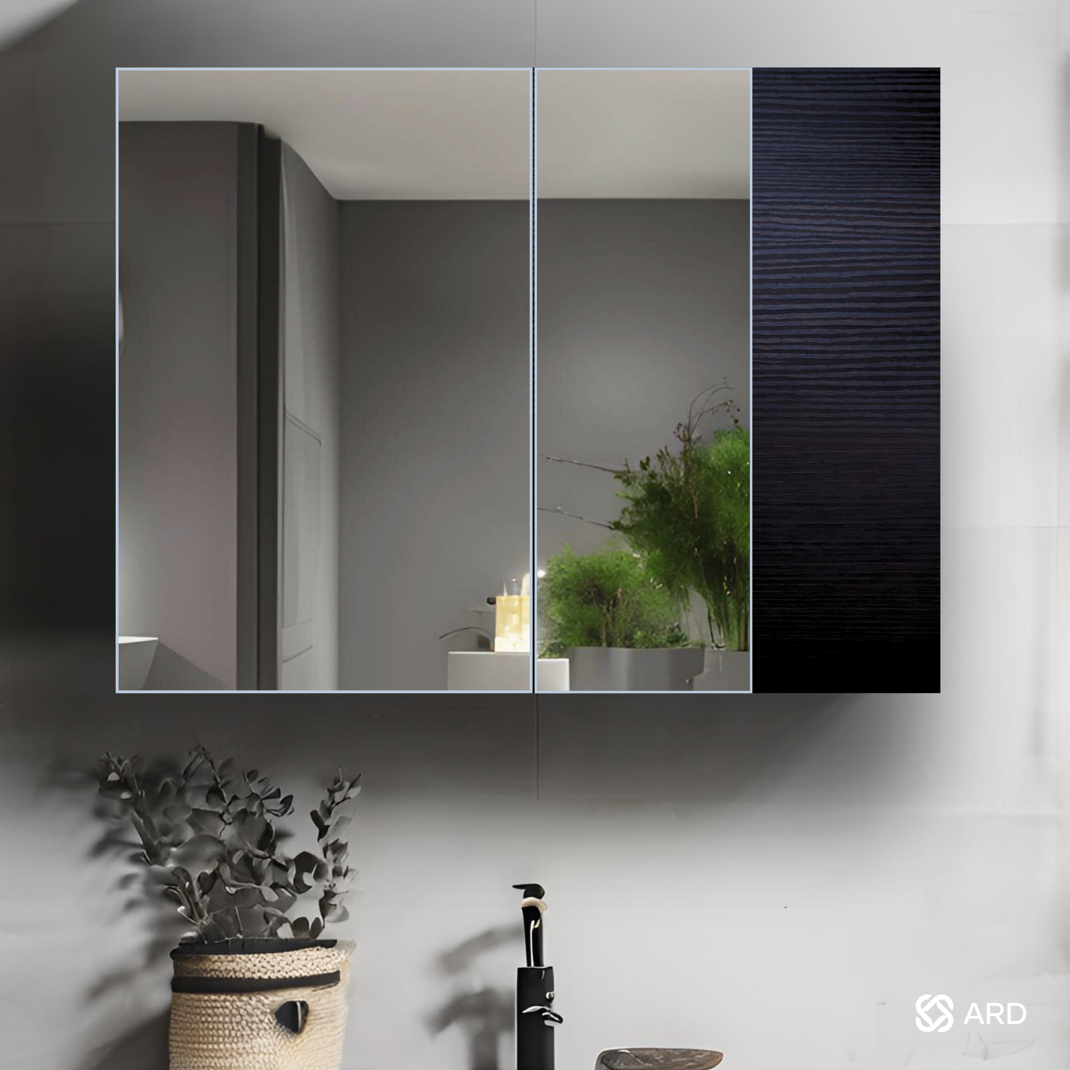 Gabinete para baño con espejo 78x60 cm montaje en pared