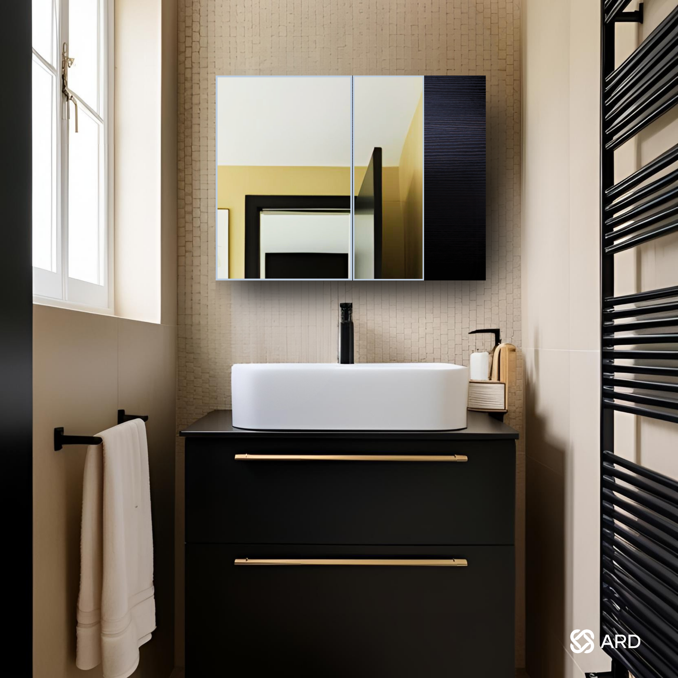Gabinete para baño con espejo 78x60 cm montaje en pared