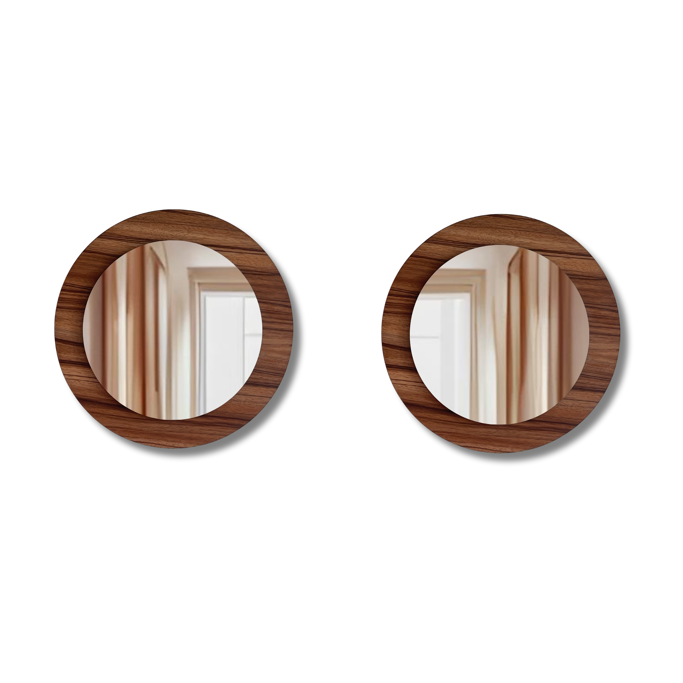 Set de 2 espejos decorativos con marco de madera 43 cm | ARD