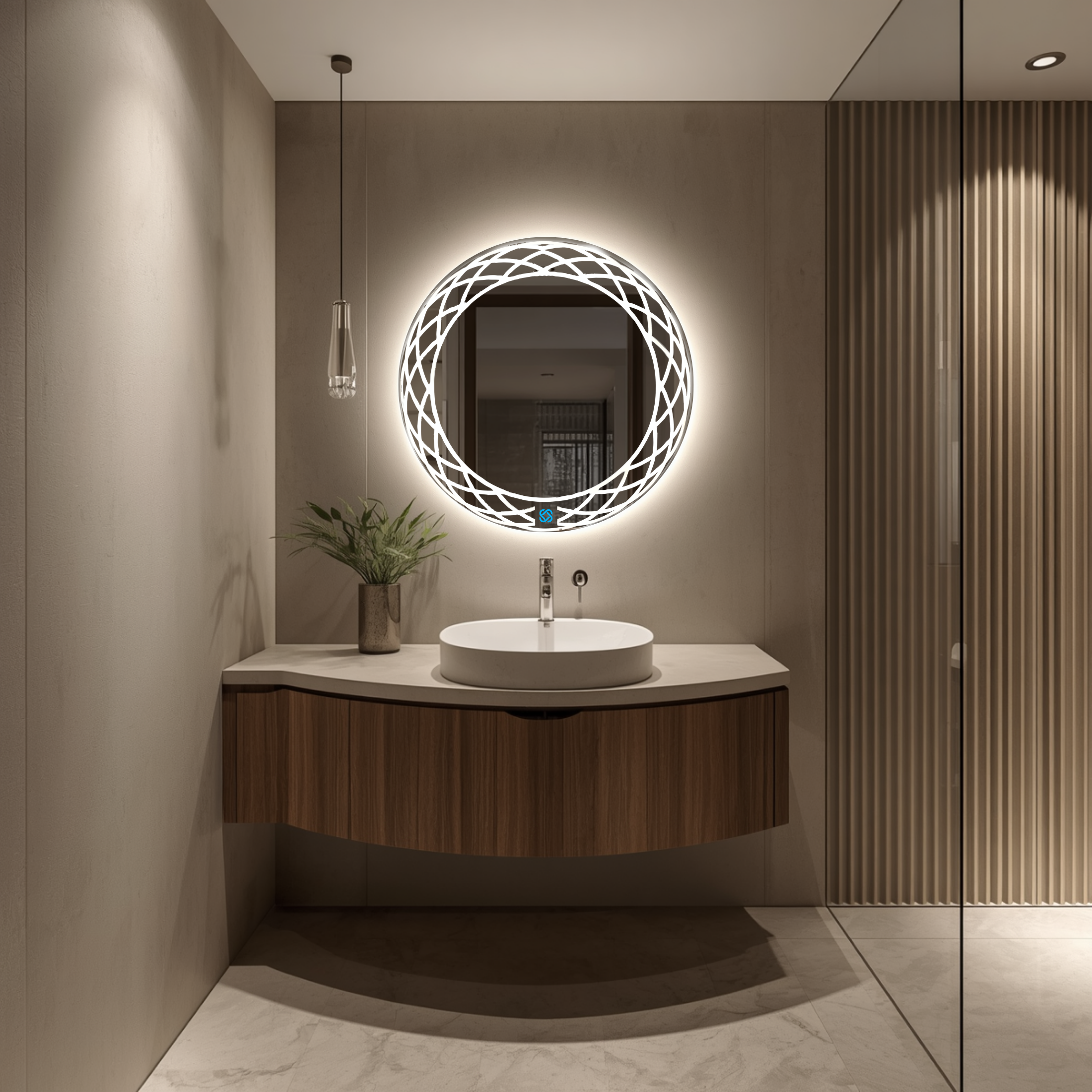 Espejo para baño con luz LED ARD redondo GLG Mirage 60 cm