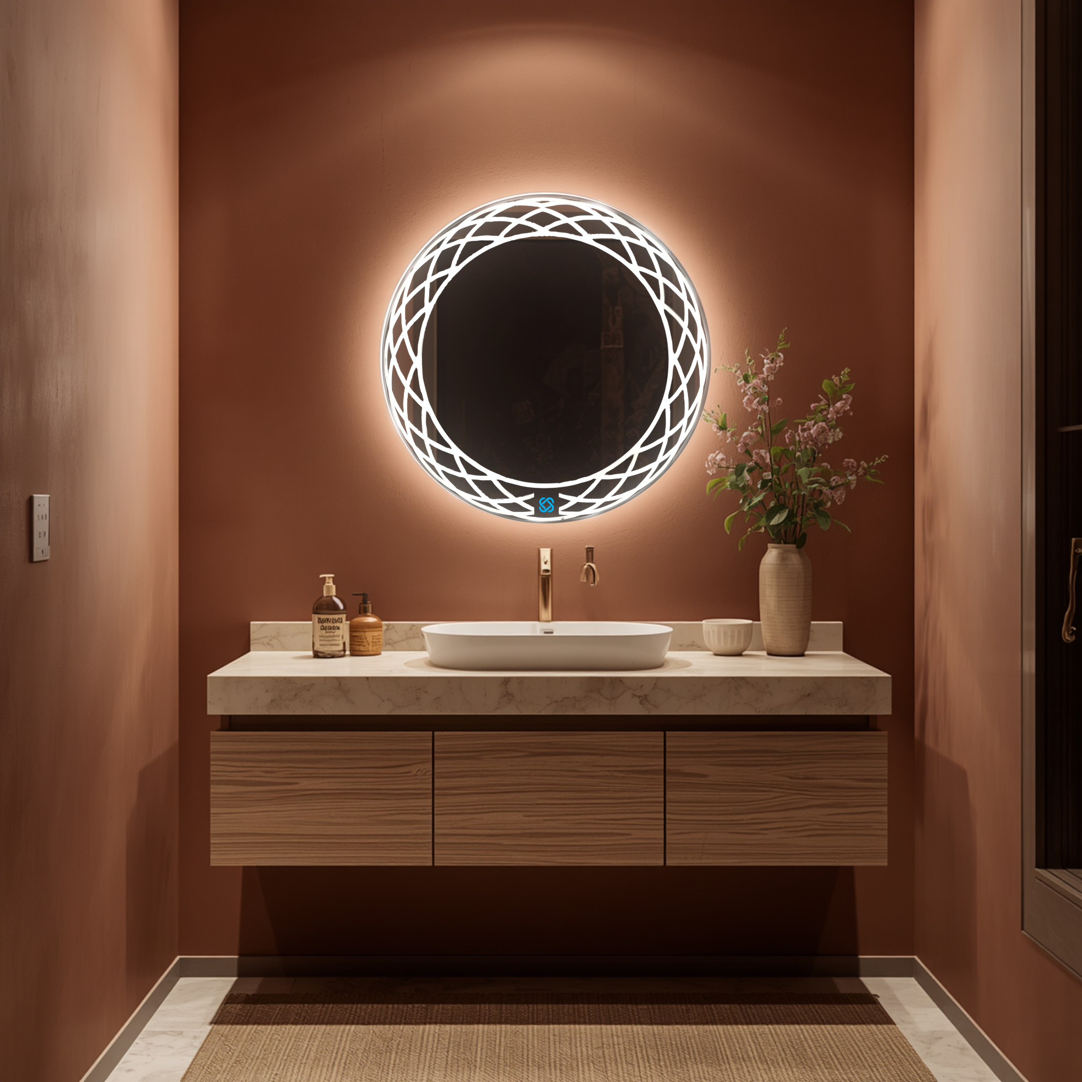 Espejo para baño con luz LED ARD redondo GLG Mirage 60 cm