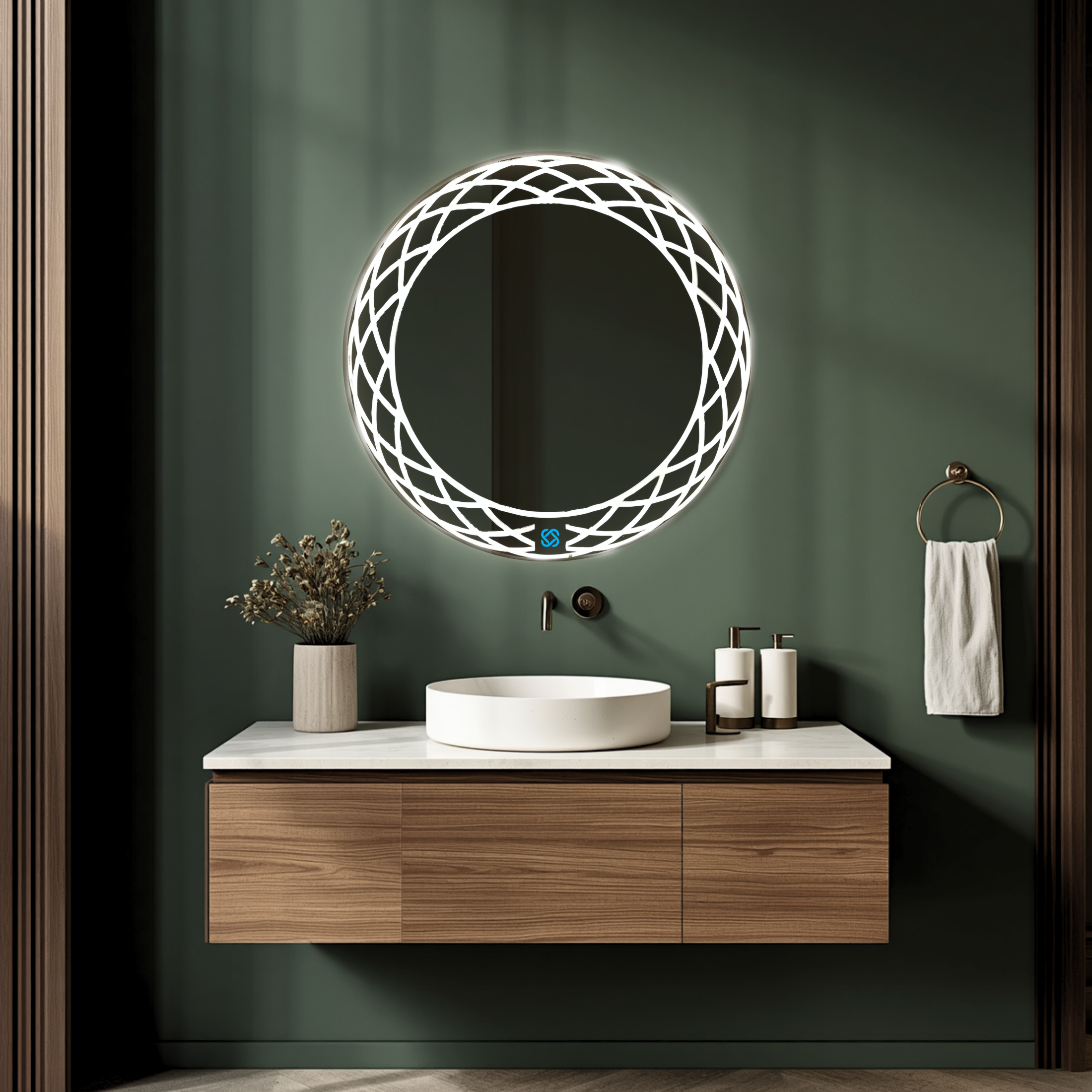 Espejo para baño con luz LED ARD redondo GLG Mirage 60 cm