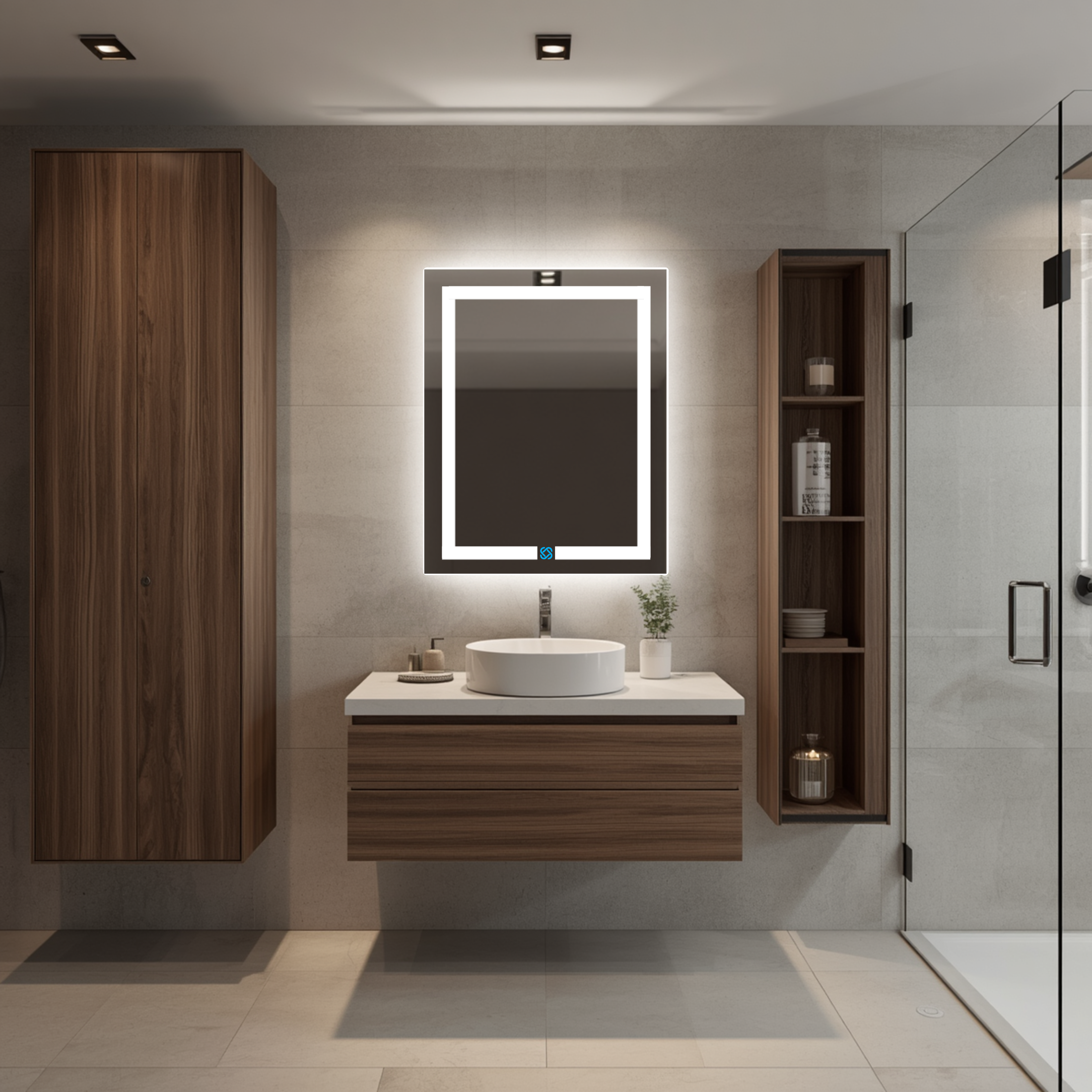 Espejo para baño con luz LED ARD rectangular GLG 78 × 60 cm