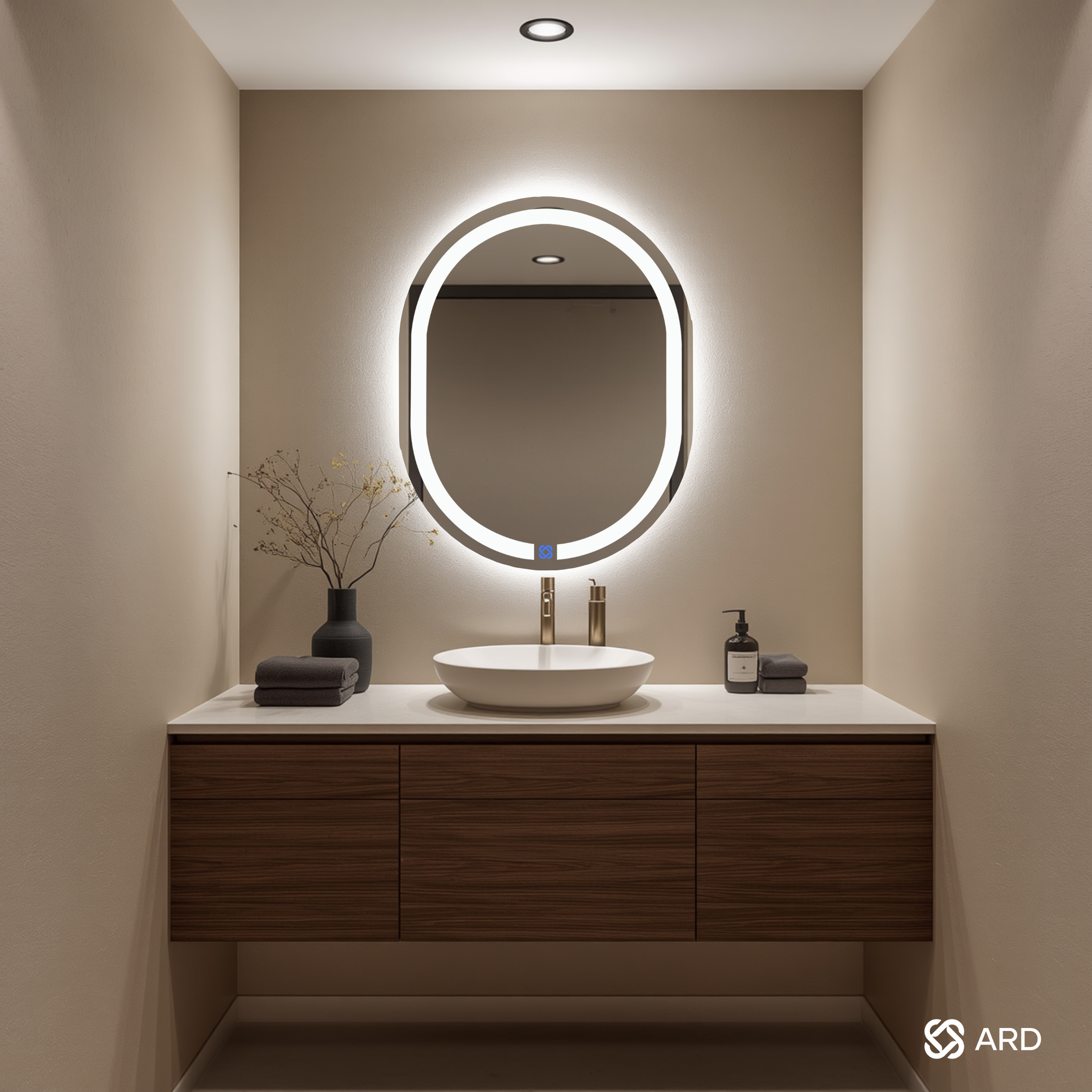 Espejo para baño con luz LED ARD ovalado GLG Oval 78 × 60 cm
