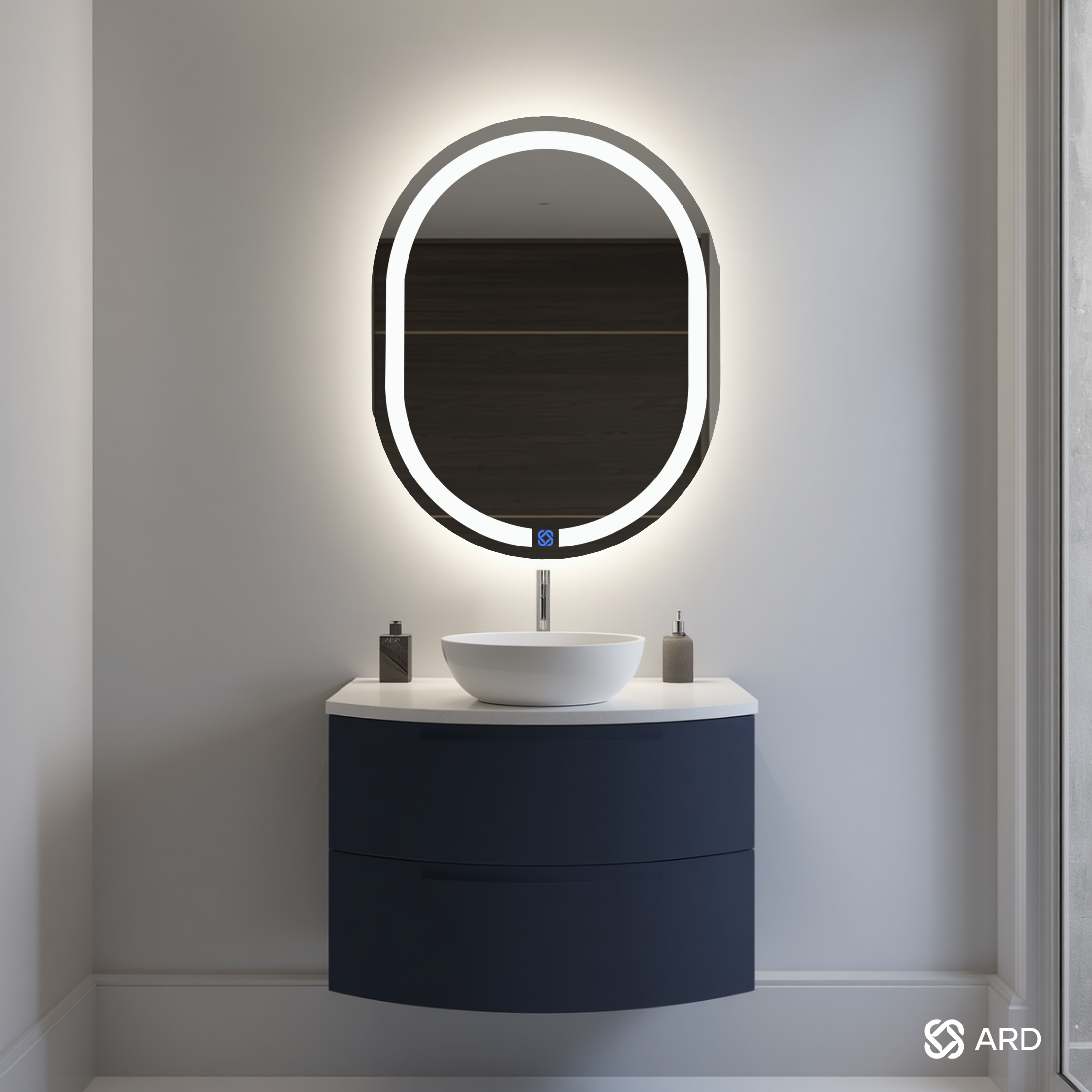 Espejo para baño con luz LED ARD ovalado GLG Oval 78 × 60 cm