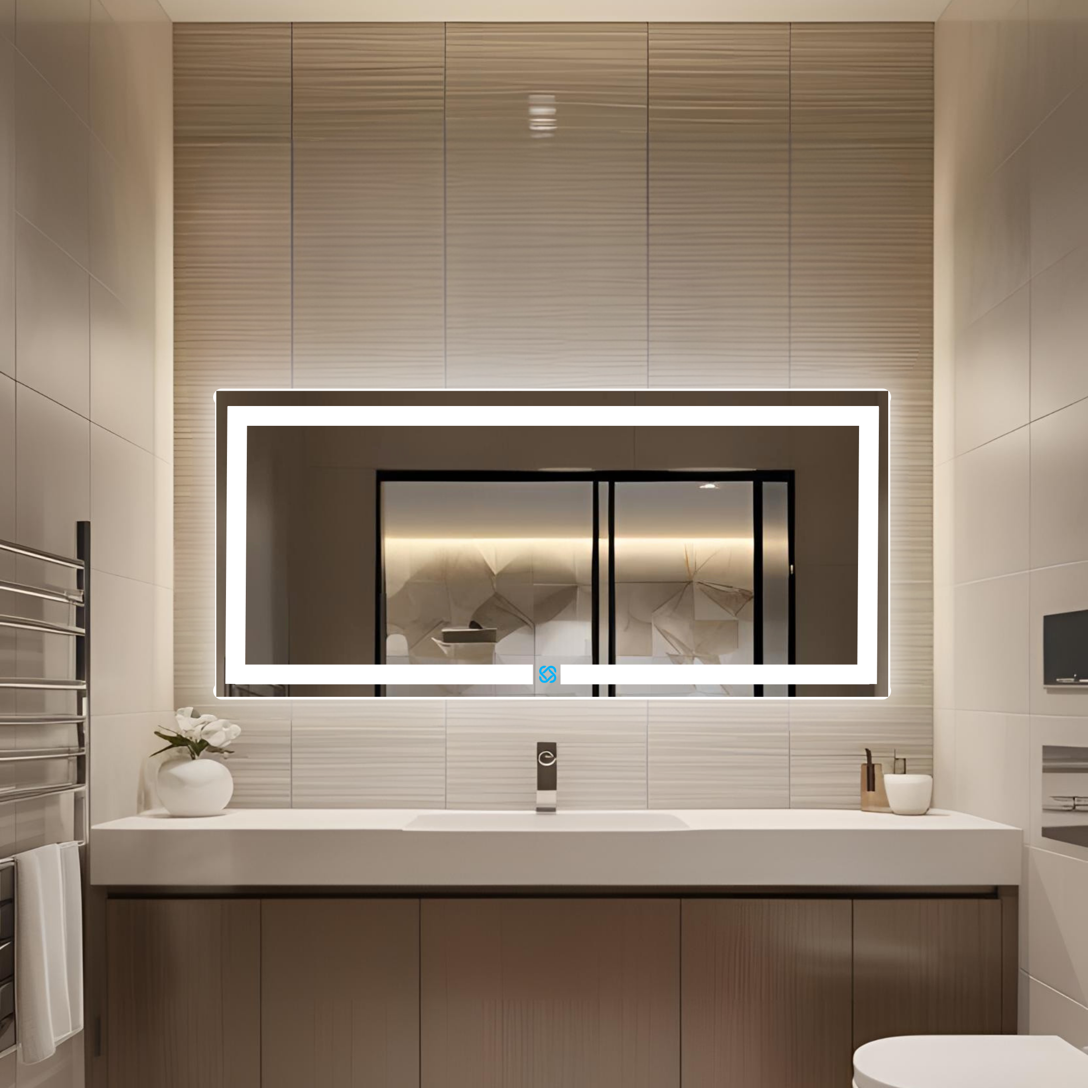 Espejo para baño con luz LED ARD rectangular GLG 52 × 120 cm