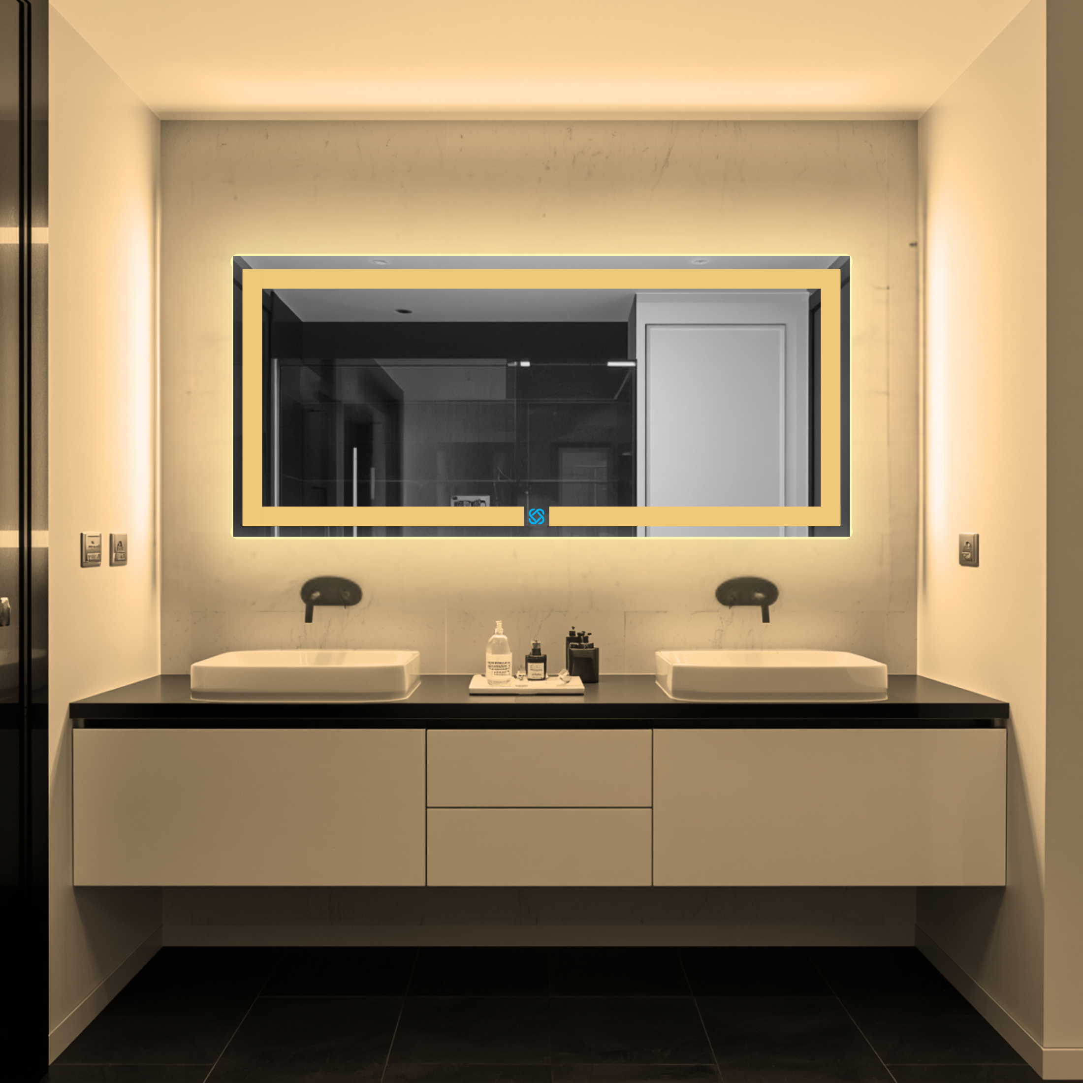 Espejo para baño con luz LED ARD rectangular GLG 52 × 120 cm